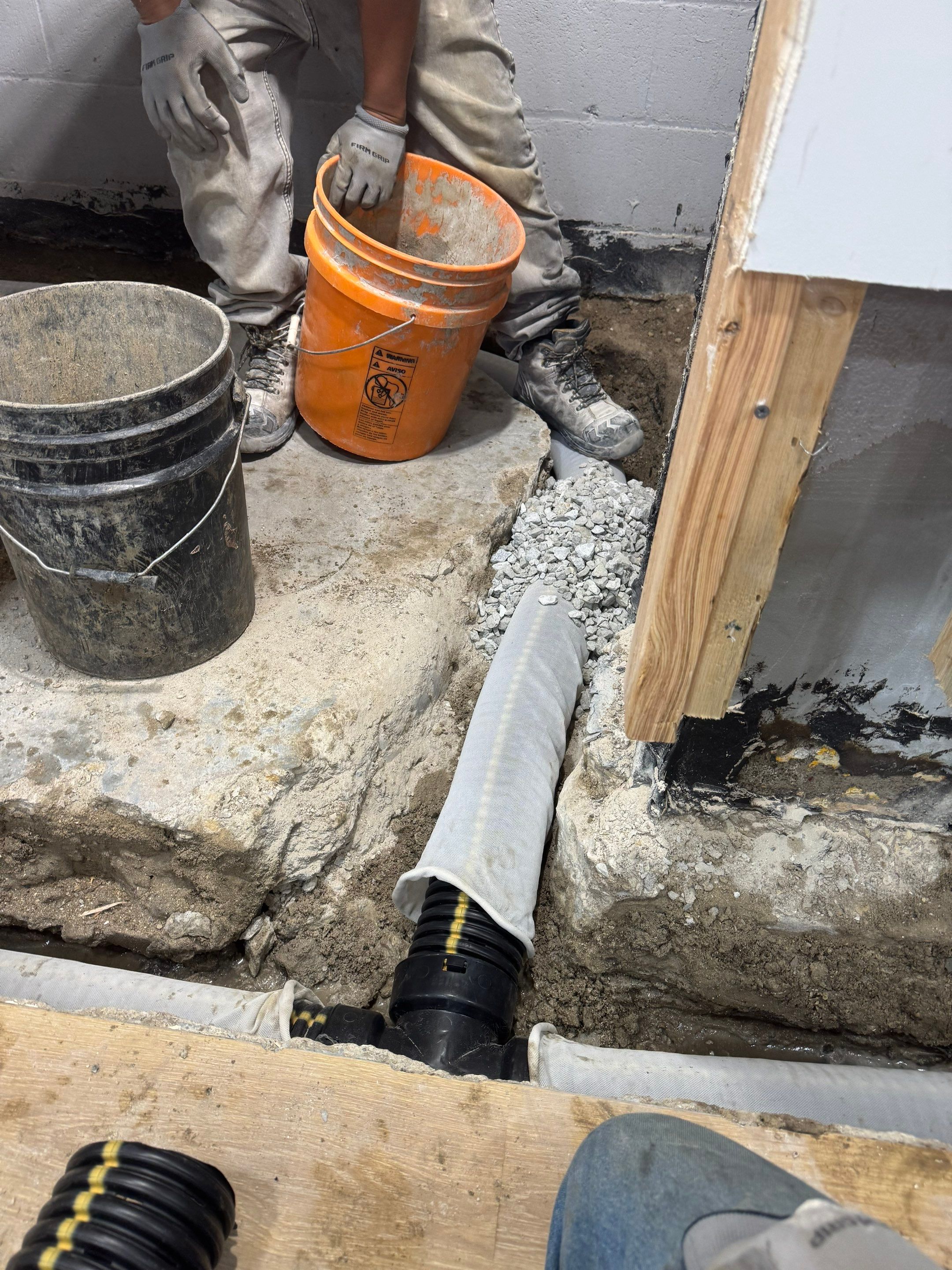 Basement Drain Tile by Area Wide Waterproofing