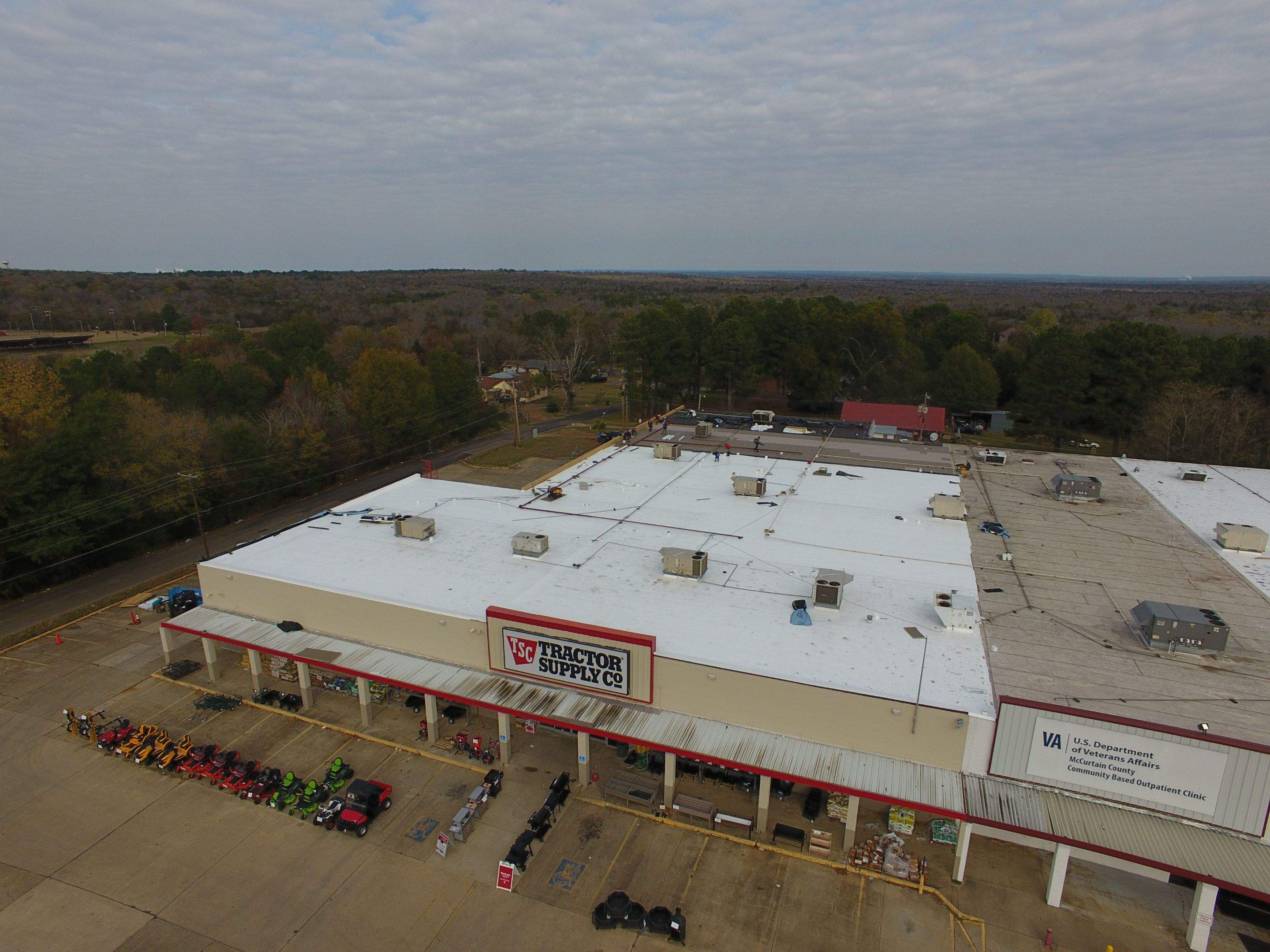 VA Clinic/Tractor Supply in Idabel, Oklahoma by Hostetler Roofing