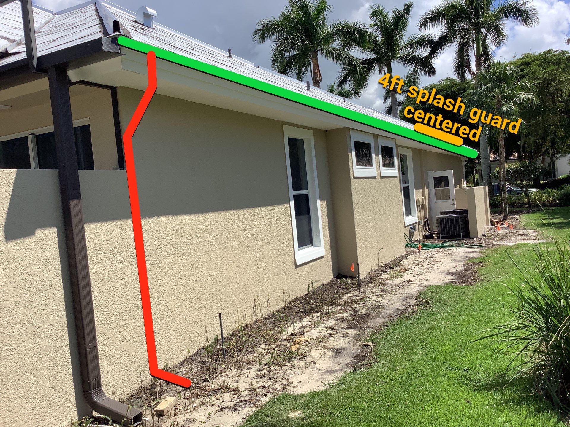 Splash Guard installation in Naples FL by Gutter Professors