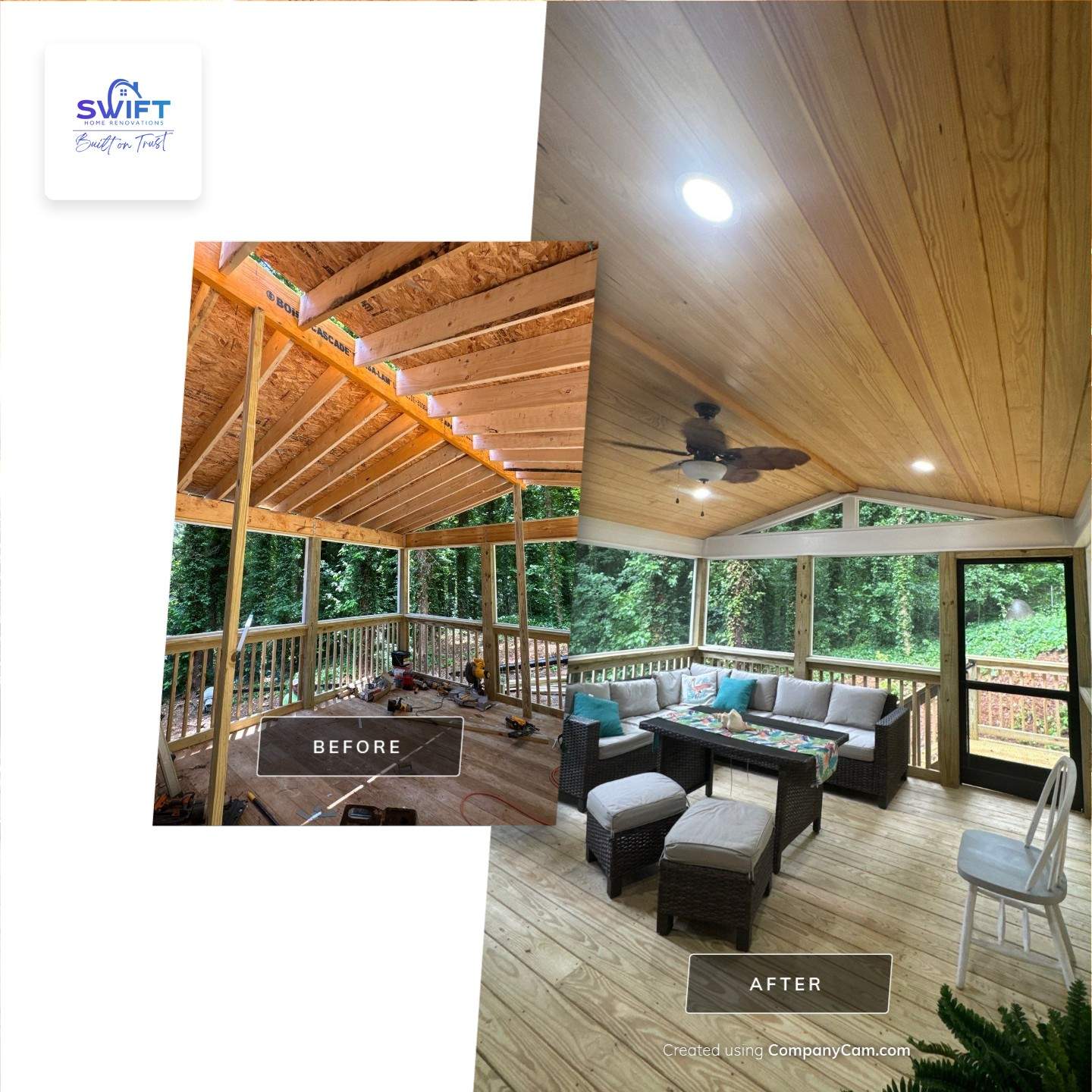 Custom Screened-In Porch and Multi-Level Deck Addition in Acworth by Swift Home Renovations