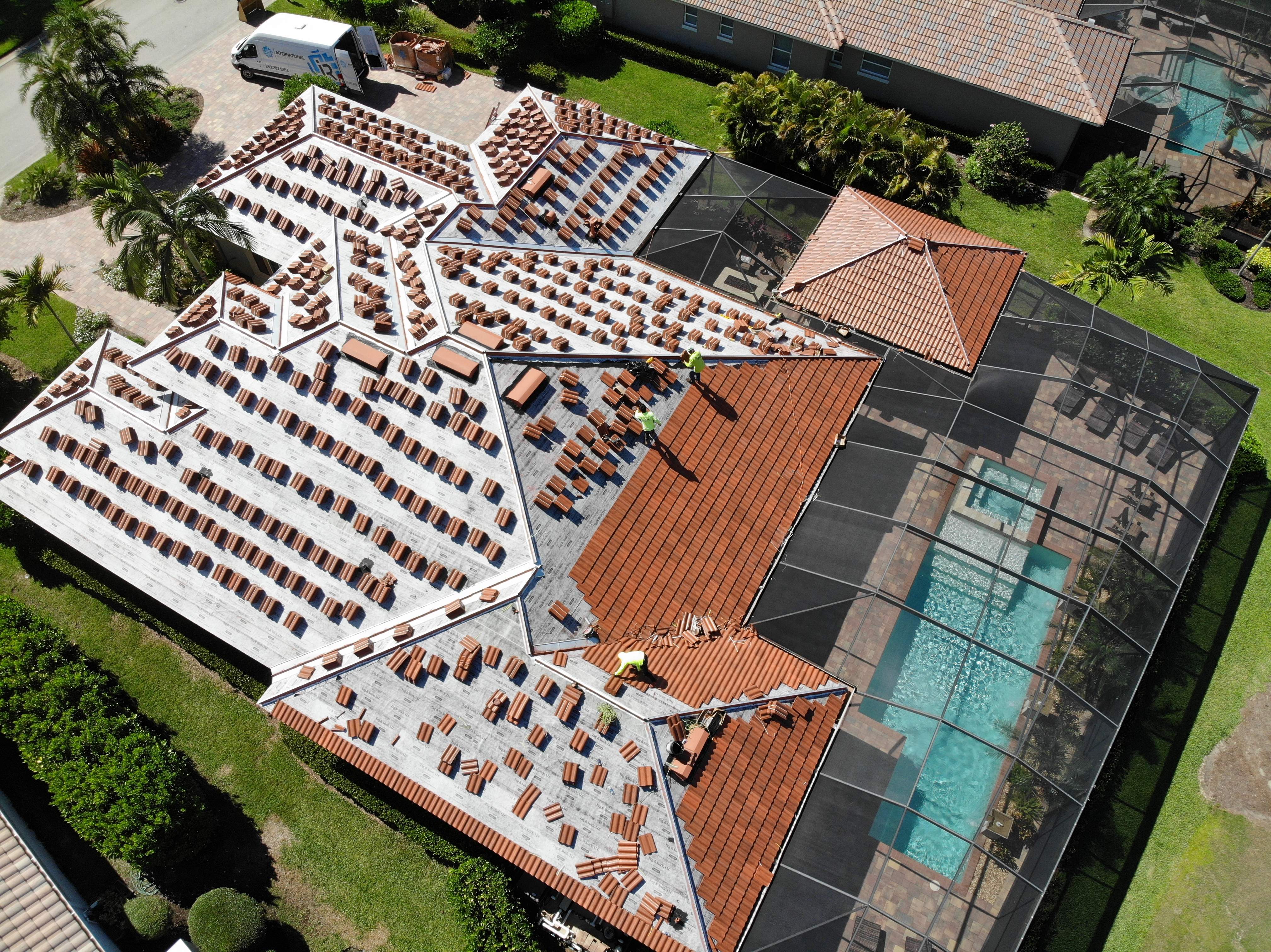 Residential Roofing Installation using Composite Spanish Tile by International Roofing