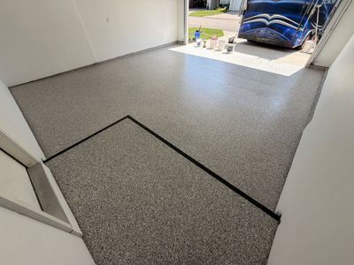 Custom Grey and White Speckled Epoxy Garage Floor in Holland