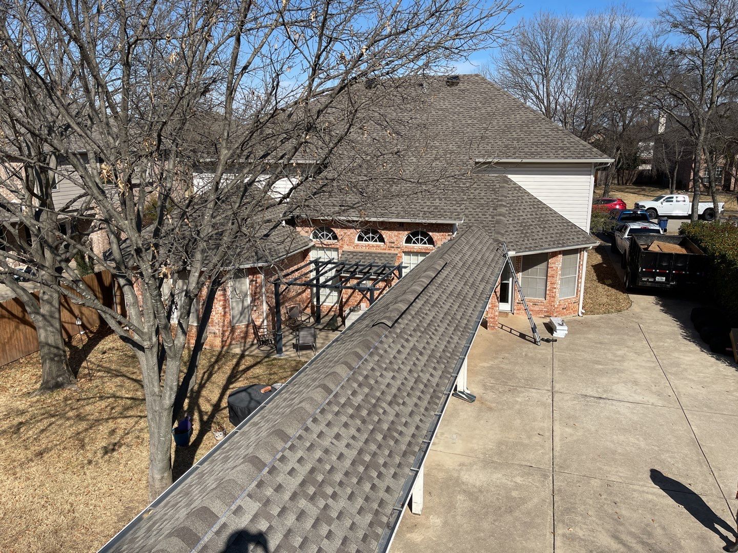 Major storm damage required full roof replacement along with other exterior repairs by First United Roofing & Construction