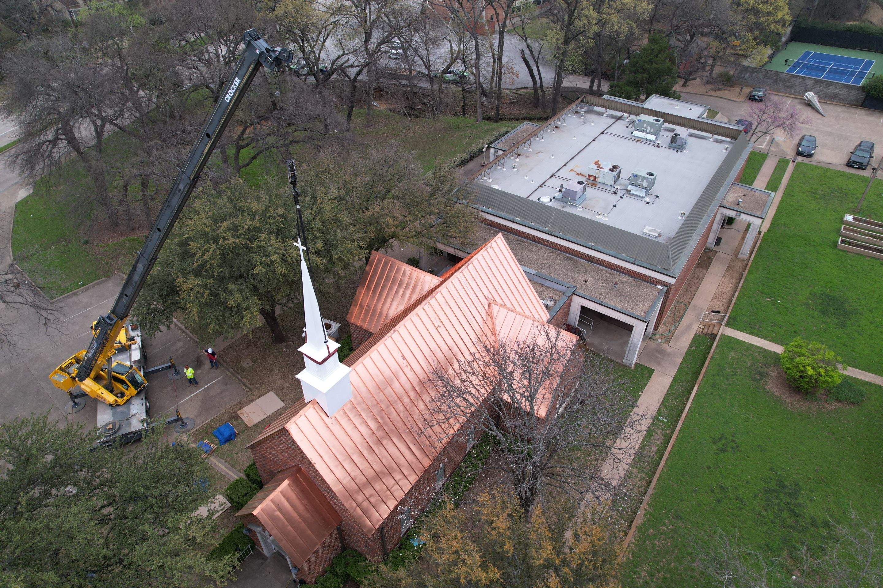 Custom Copper Standing Seam Roofing System  by Springtree Restoration 