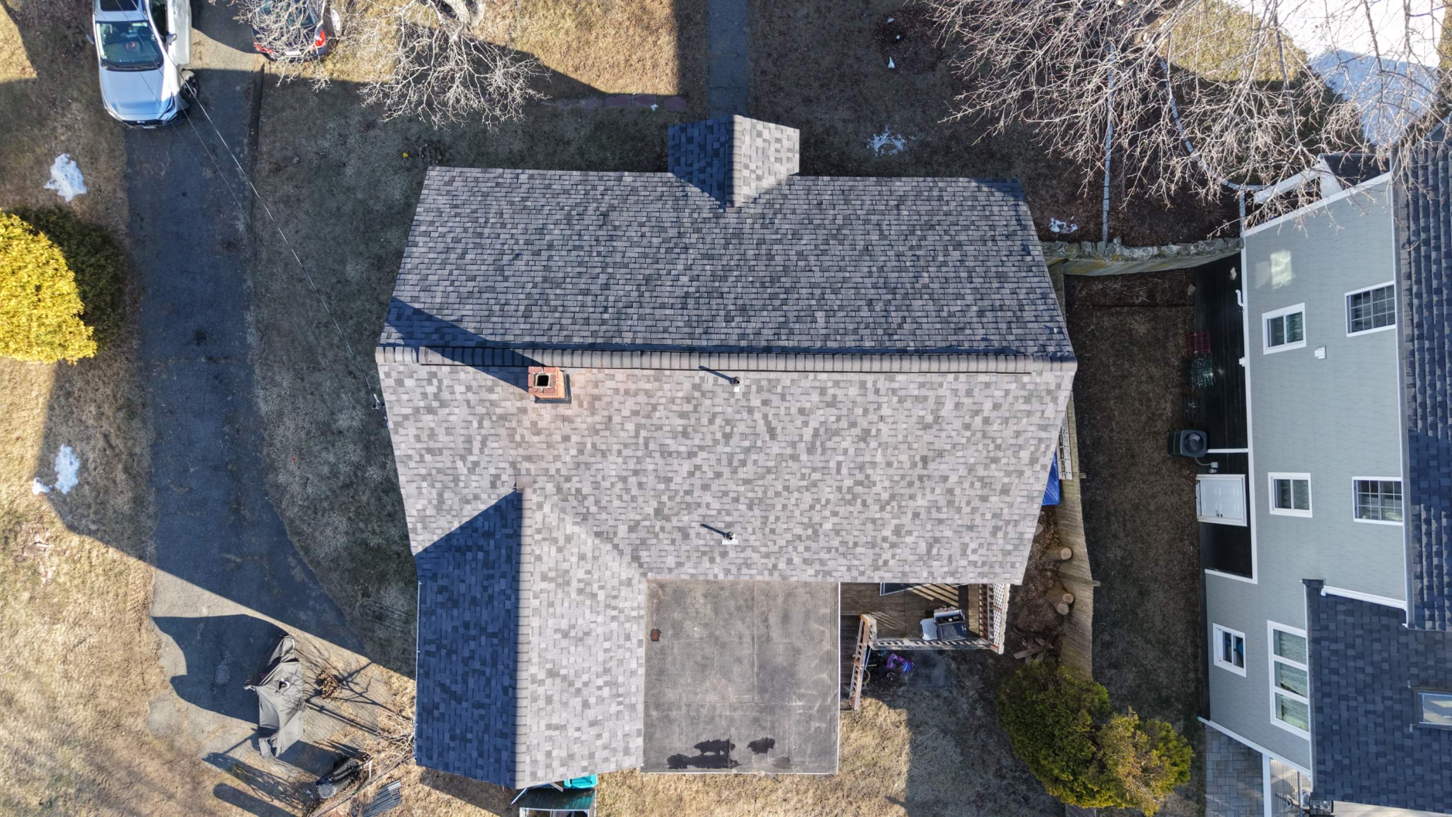 Skylight Removal & Full Roof Replacement in Salisbury, MA – Owens Corning Duration Designer, Midnight Plum by JOHNNYS PRO
