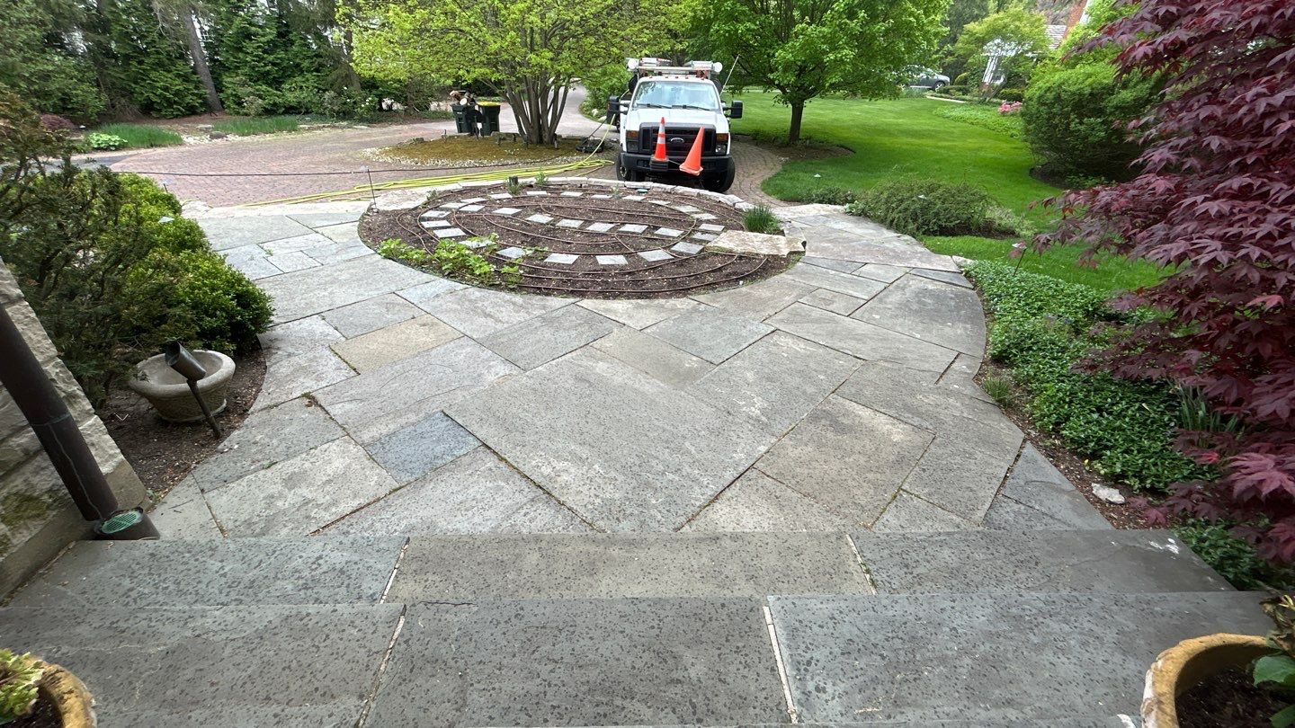 Winnetka, IL bluestone patio cleaning by Northern Power Washing LLC.