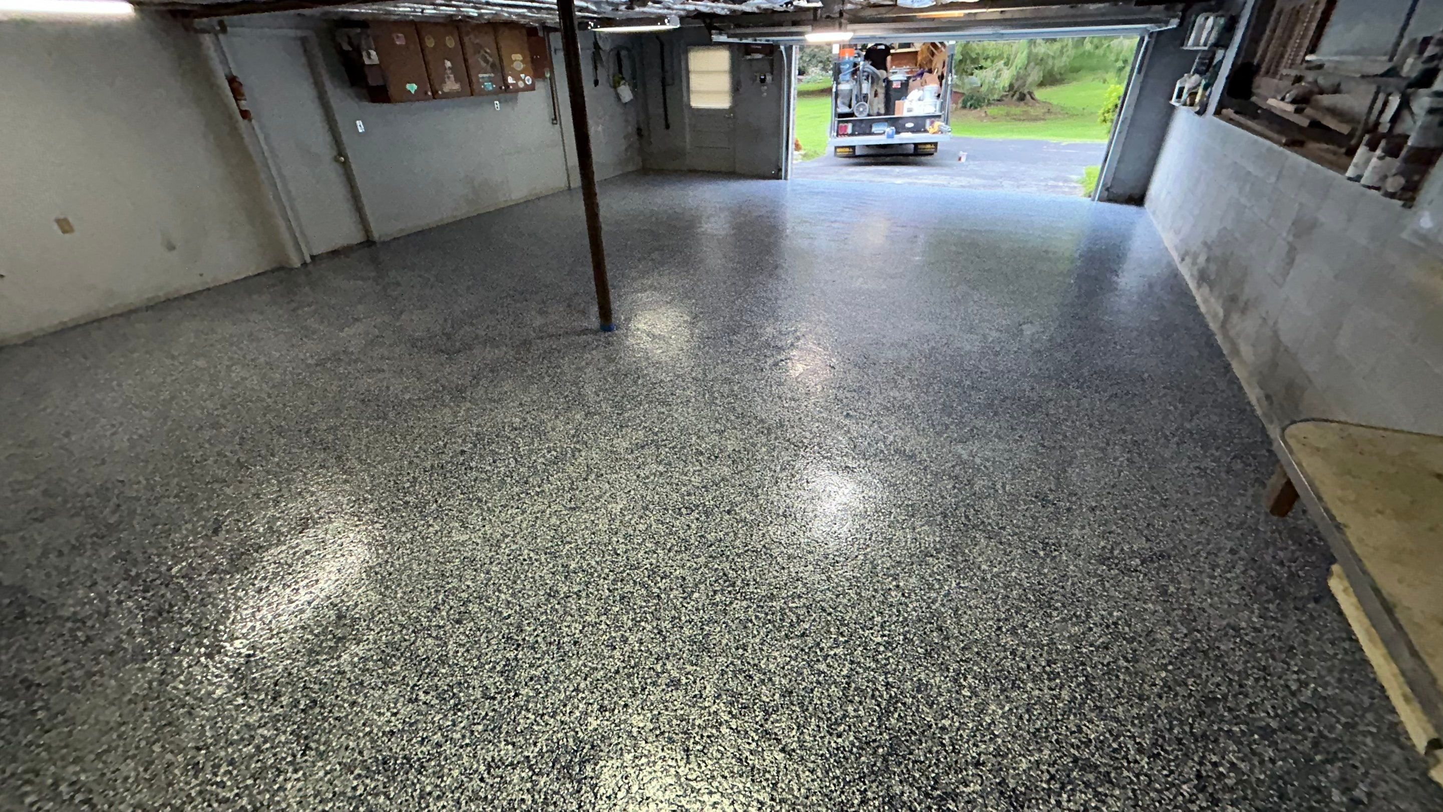 Concrete Floor Coating Using Cabin Fever Color by DiGiorgi Roofing and Siding Inc