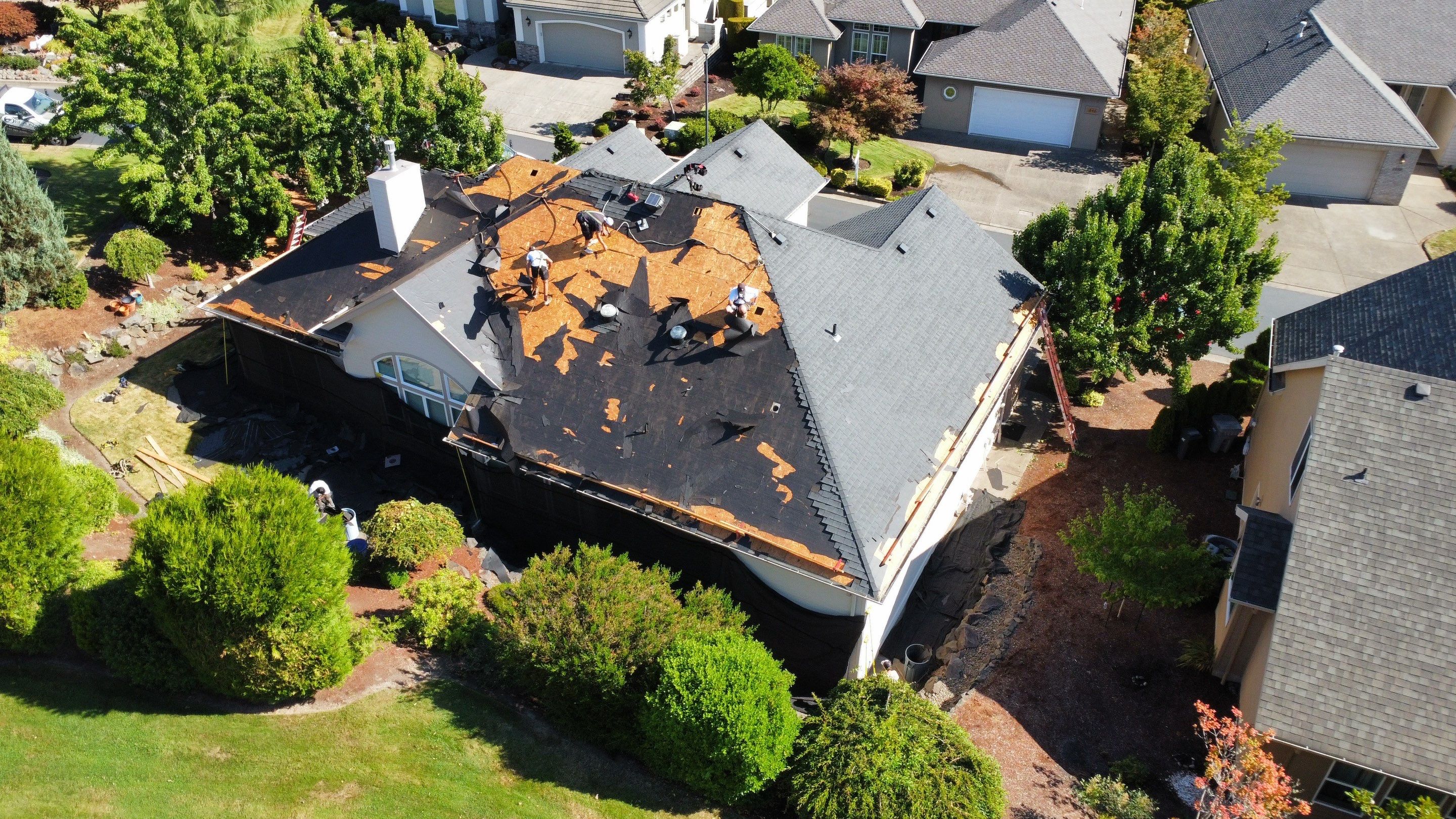 Residential Roofing Installation using IKO Dynasty (Color: Shadow Brown) by Orezona Building & Roofing Company, Inc.