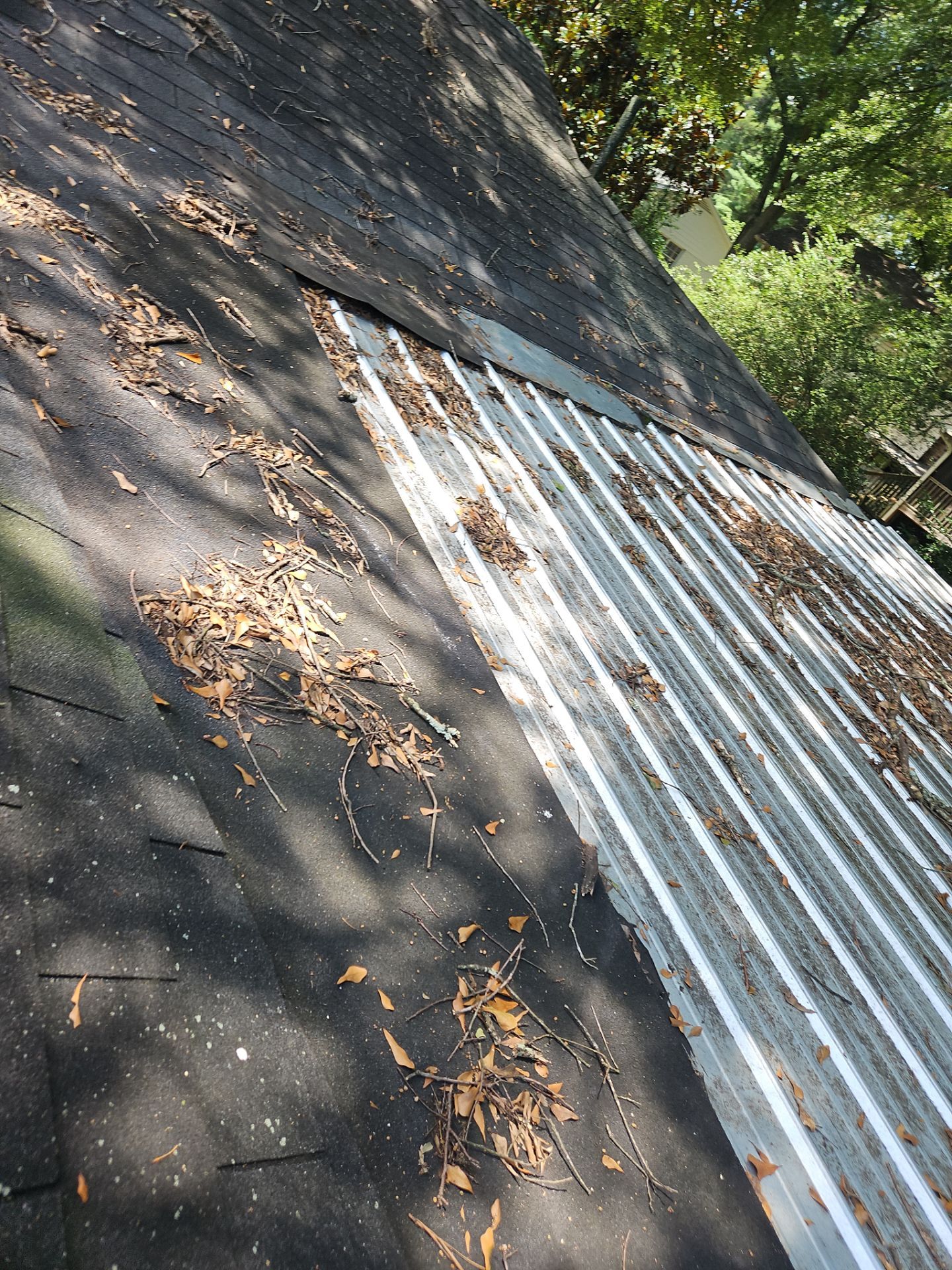 Back Porch Roof Replacement in Crestline (Charcoal) by The Roofing Dudes