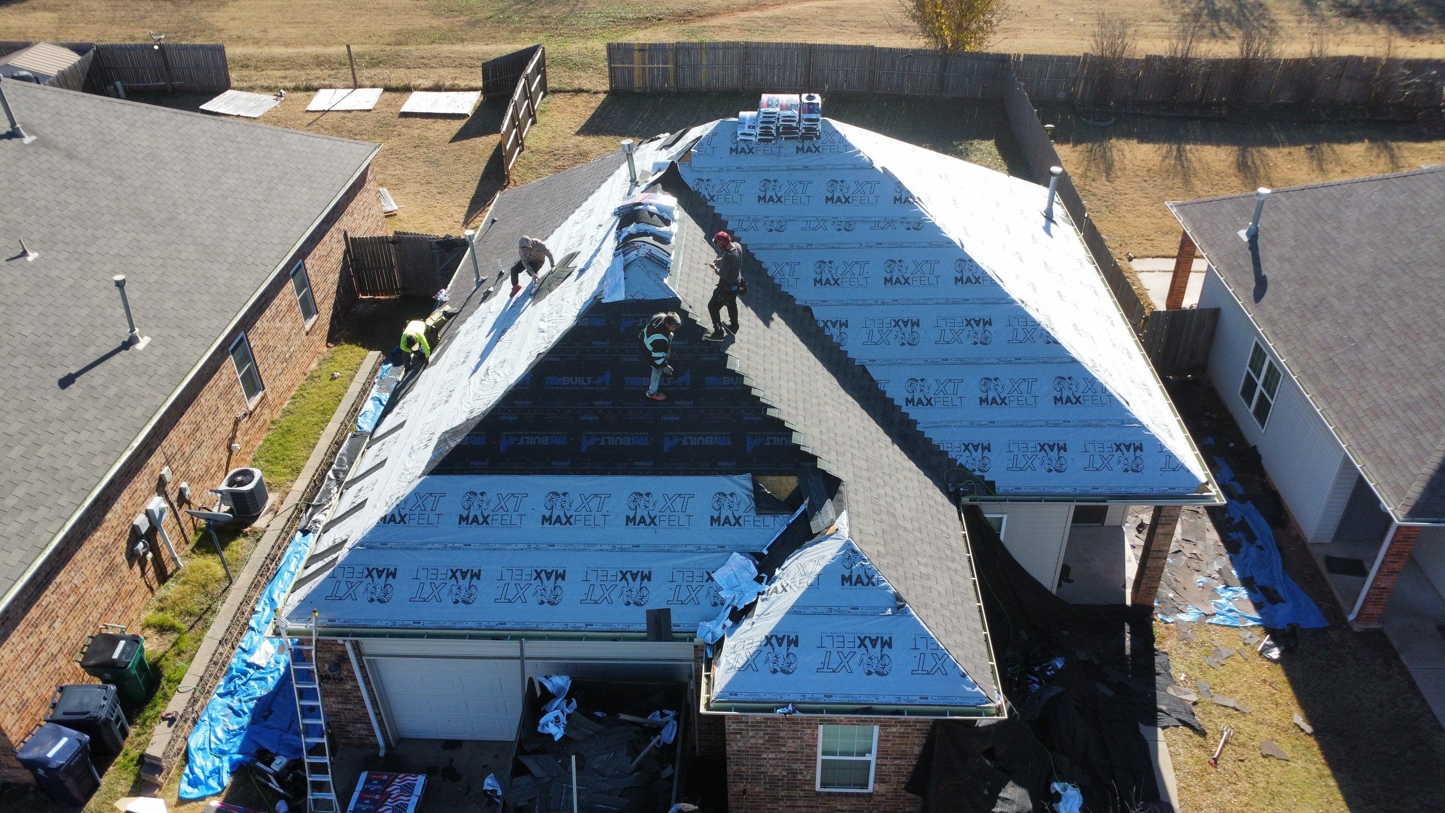 Install of Roofing system after tornado in oklahoma city! by Icon Roofing And Construction