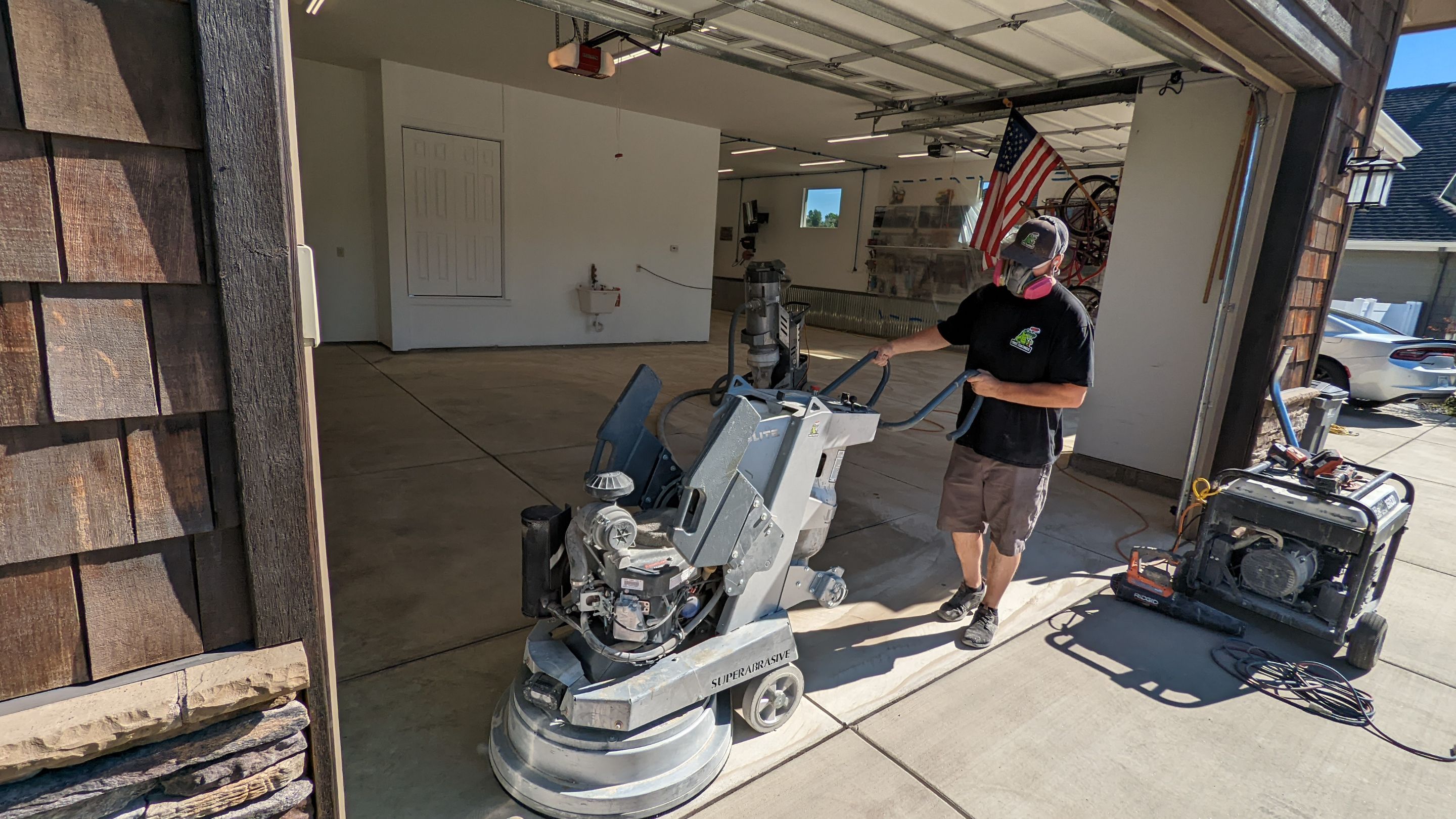 Garage Transformation using Smoke Colorway by Croc Coatings, LLC