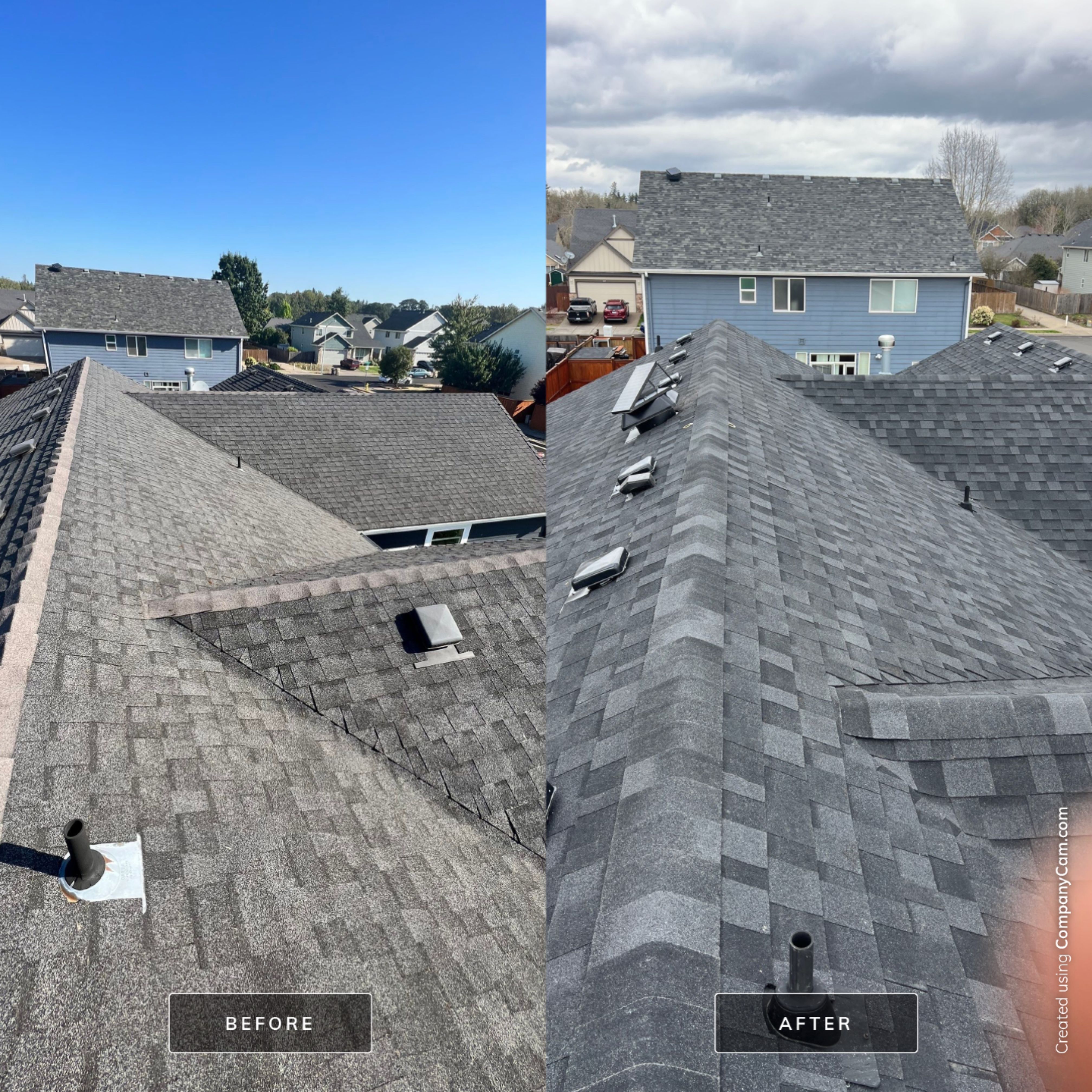 Residential Re-Roof in Albany Oregon by Orezona Building & Roofing Company, Inc.
