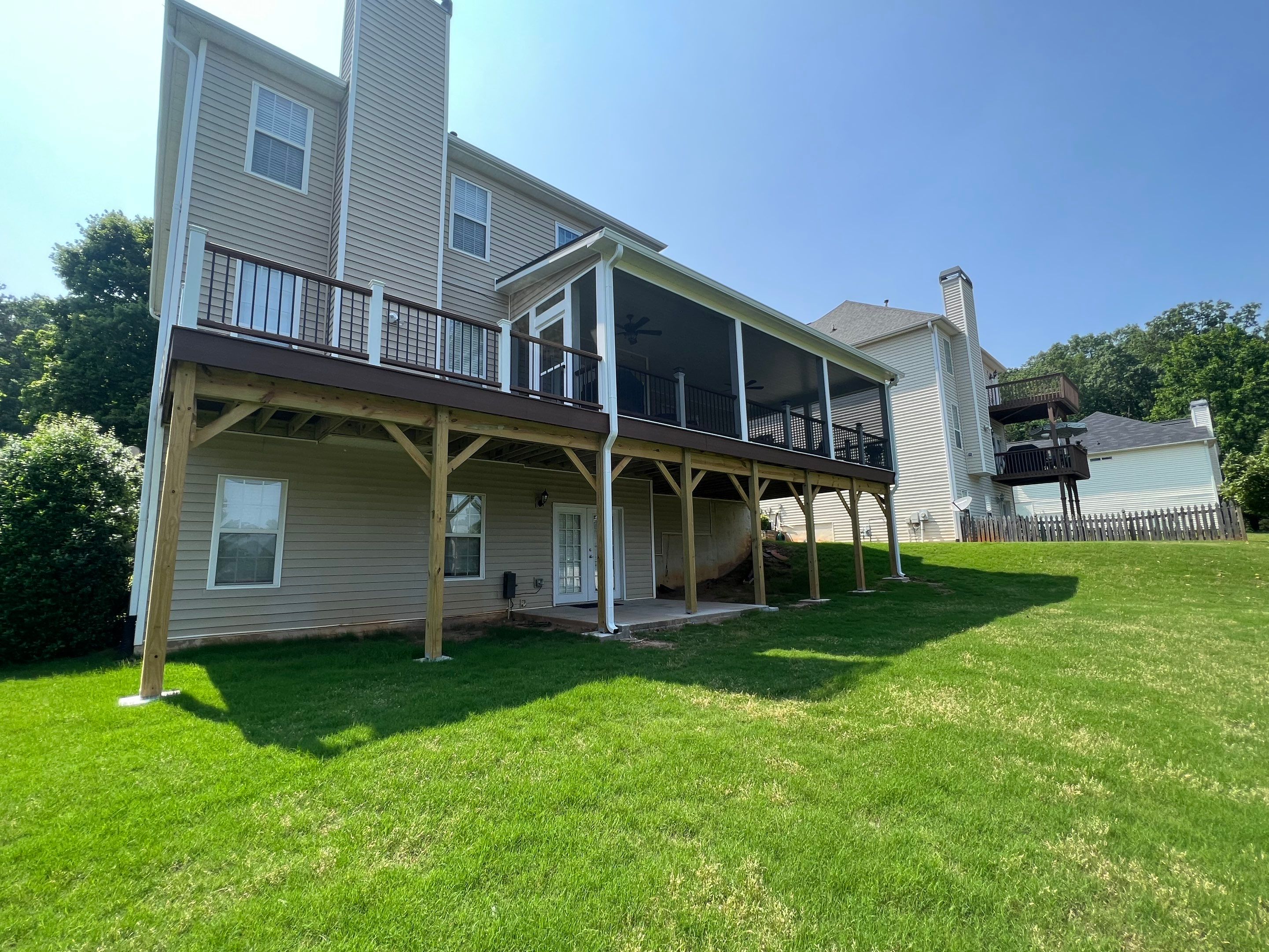 Elevated Screened-In Porch and Deck Construction in Mableton by Swift Home Renovations