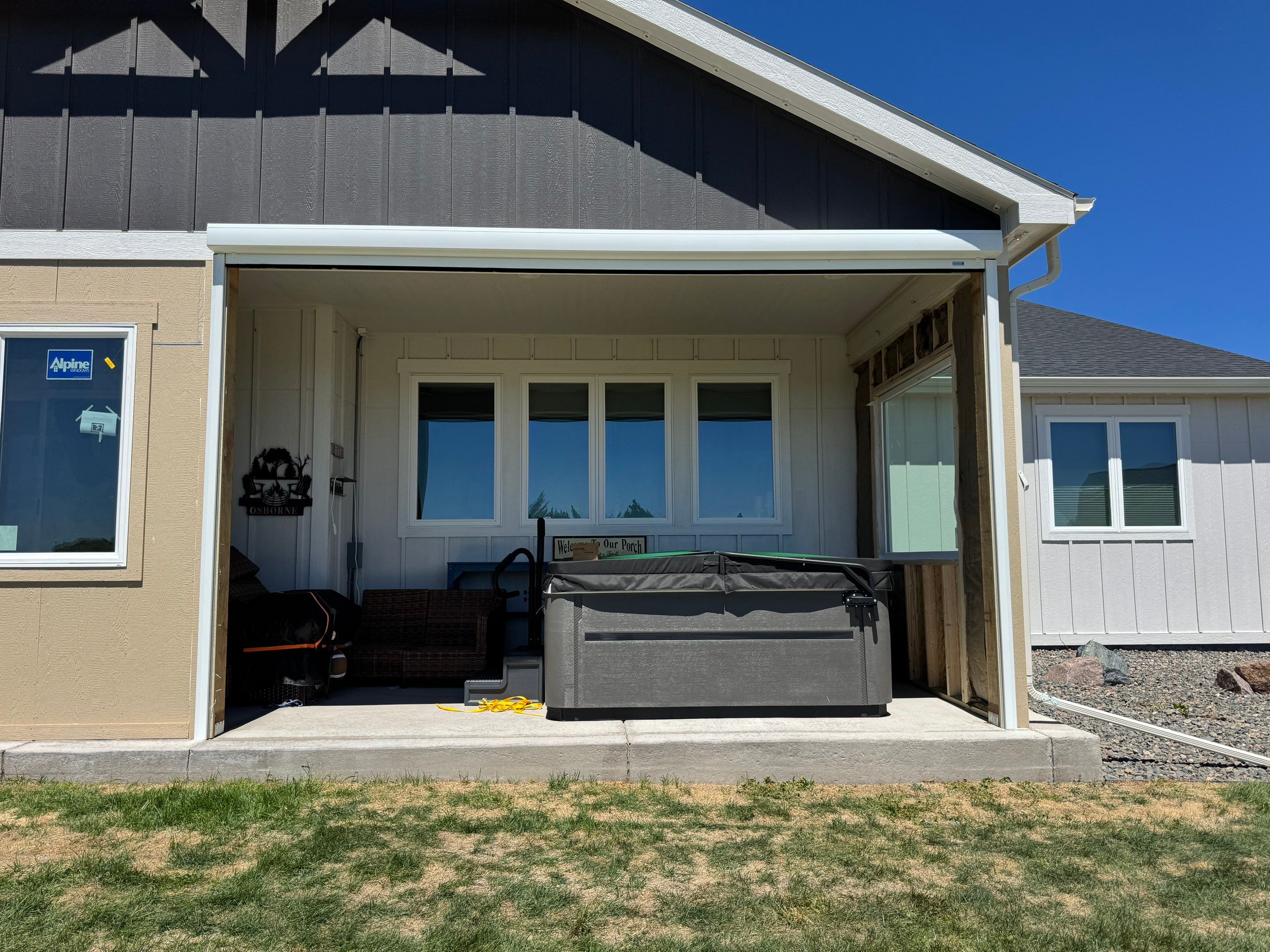 Exterior All-Weather Screen Installation for Cheyenne Residential Patio by Outdoor Solutions Colorado