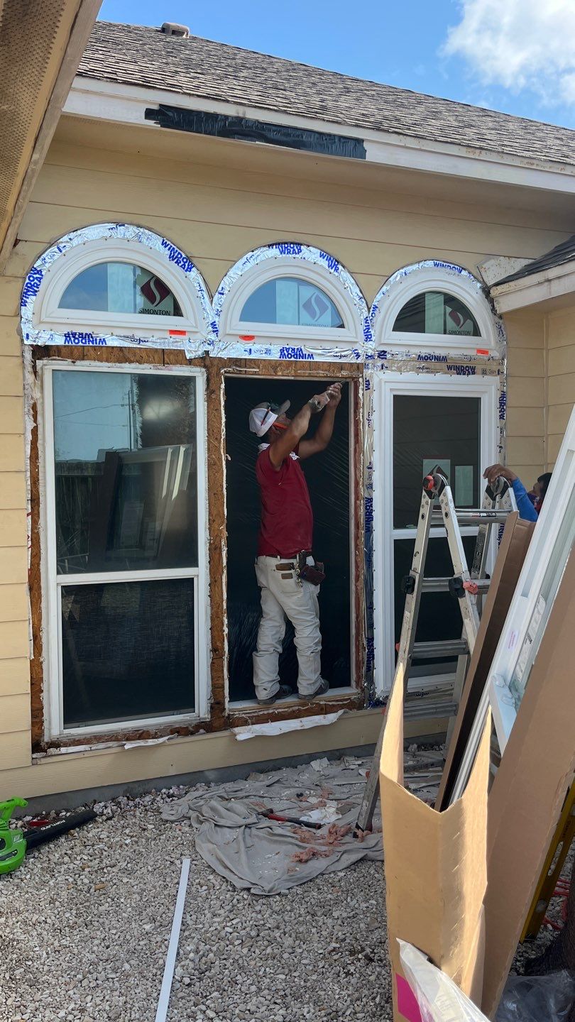 Curved Trim Windows by Bayfront Roofing and Construction