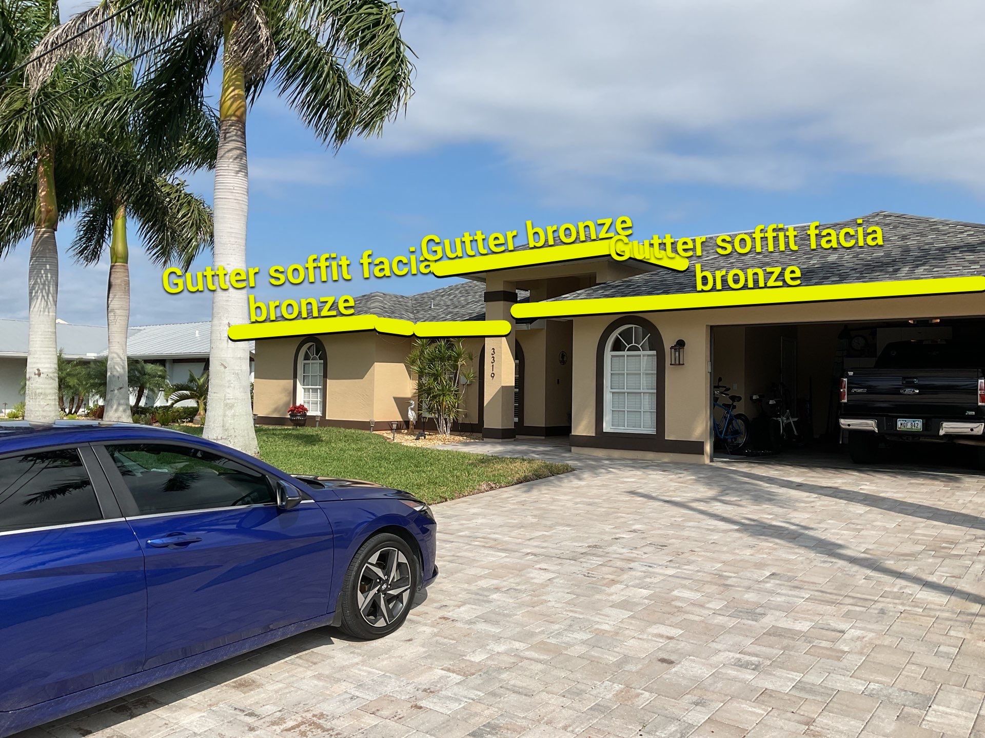 Musket Brown Gutter Installation and Soffit Fascia in Cape Coral FL by Gutter Professors
