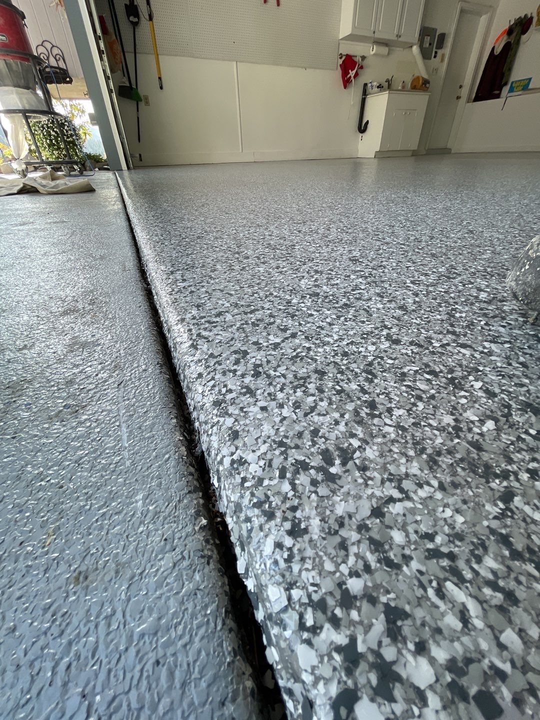Garage Transformation using Slate Stone by Croc Coatings, LLC