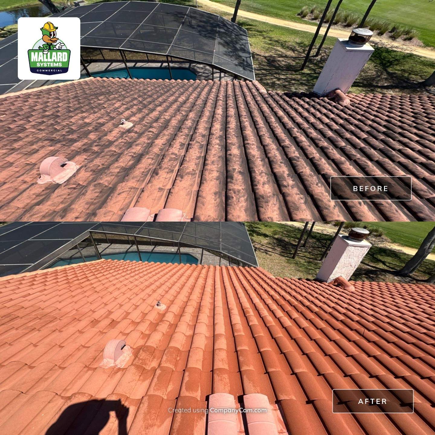 Barrel Tile Roof Cleaning by Mallard Systems