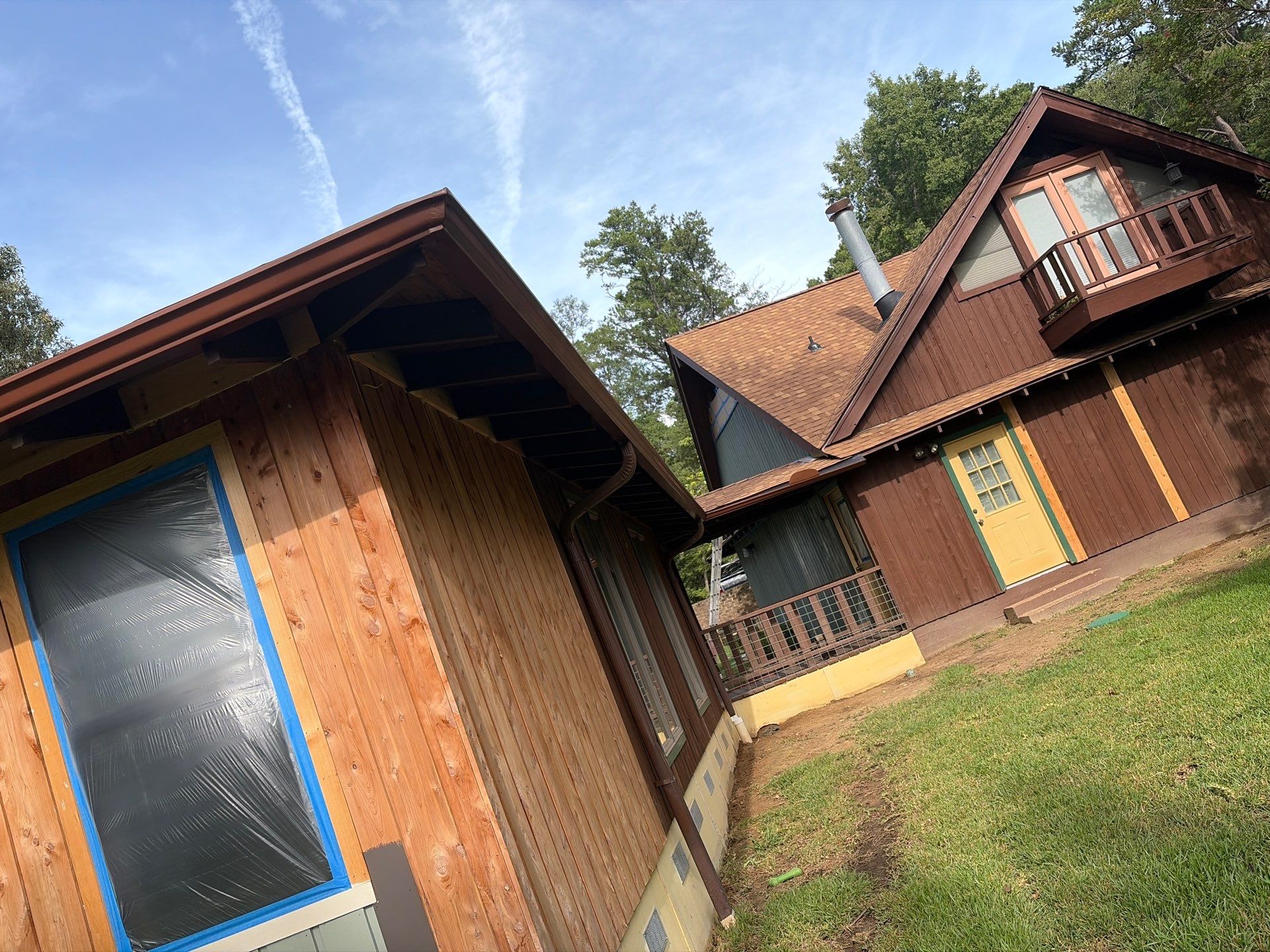 Careful Stain Work & Fresh Color on Unique Property Tyler, TX by Quality Coats Painting