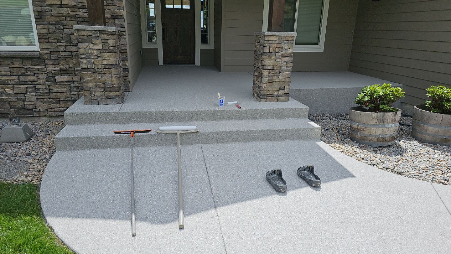 Entryway Transformation using Travertine by Croc Coatings, LLC