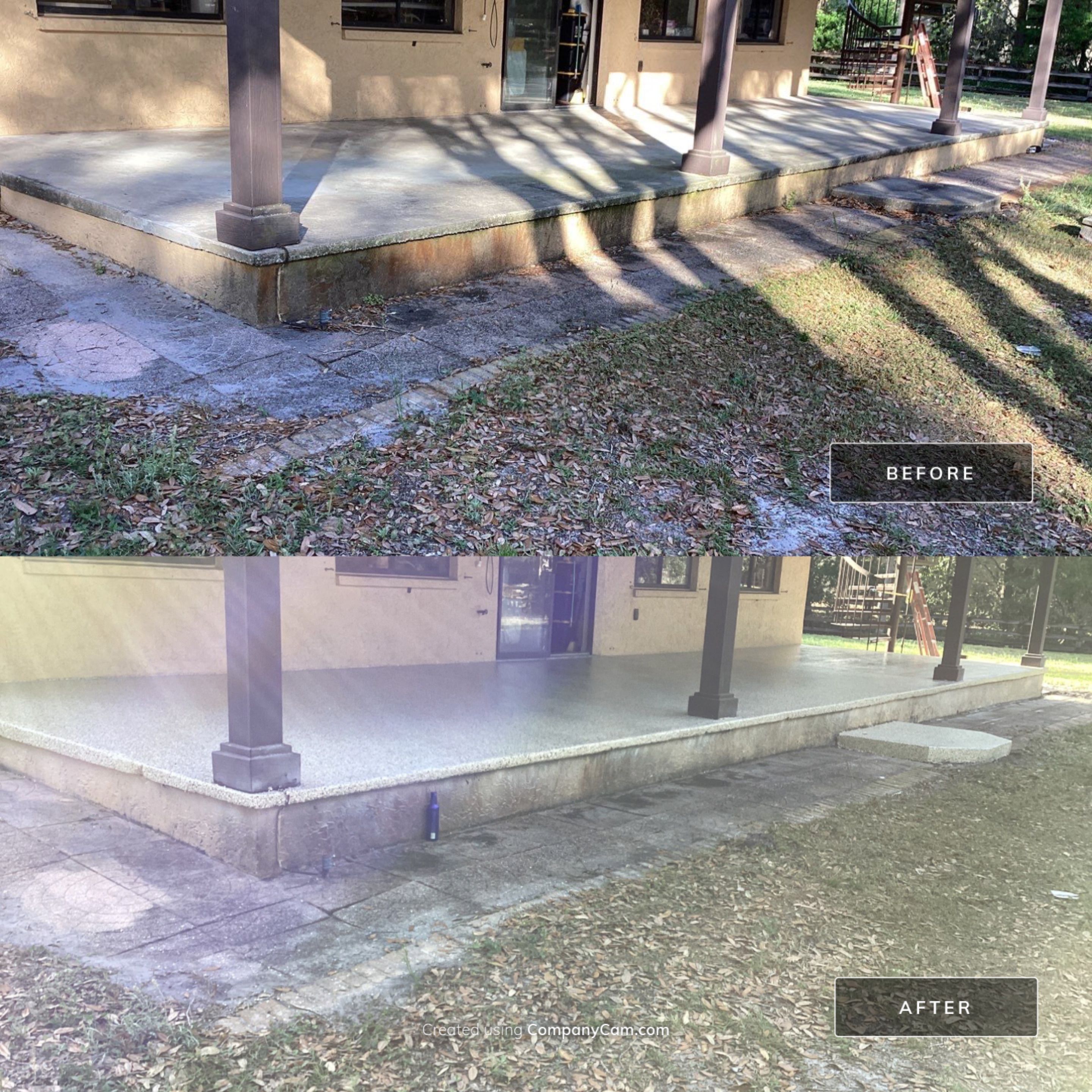Patio using Pebble Beach by Amvet concrete coatings llc