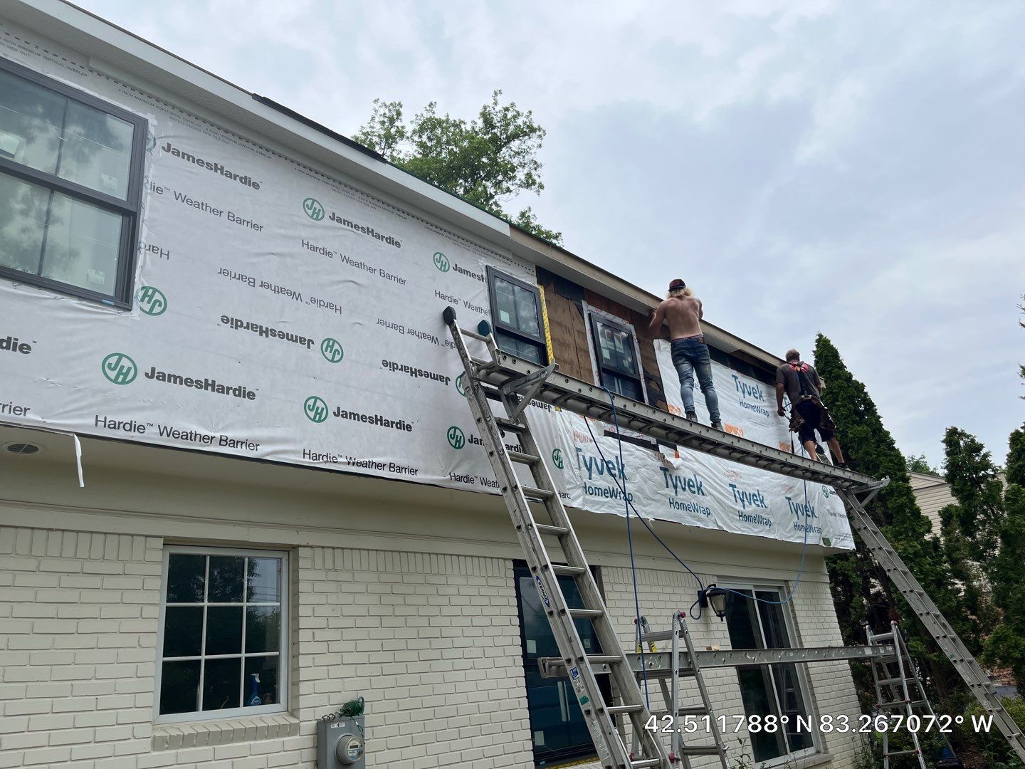 Siding Replacement using Hardie Plank S8 1/4"  Arctic White by 180 Contractors