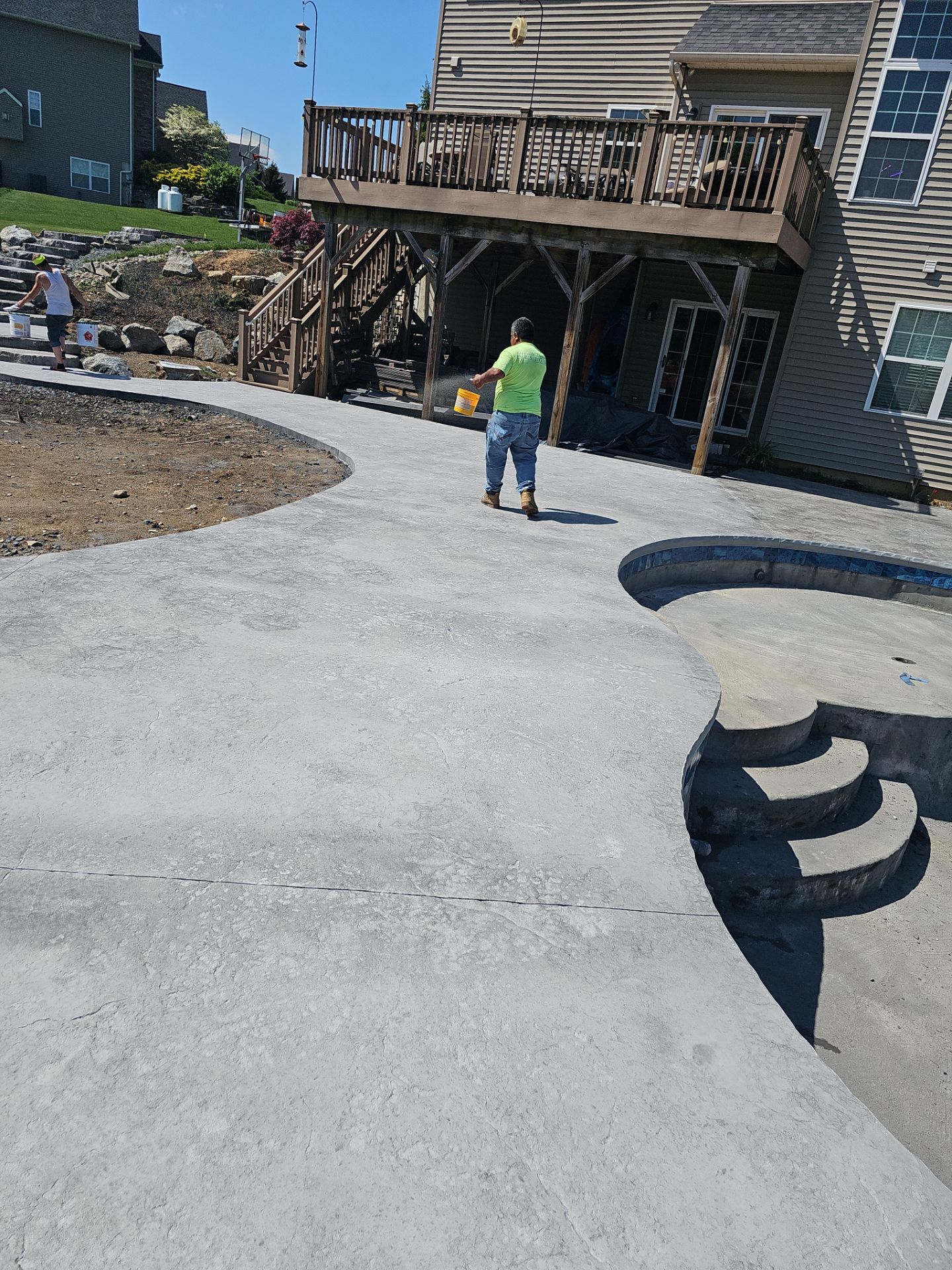 Stamped Pool Deck in Whitehall, PA by Architectural Concrete Design