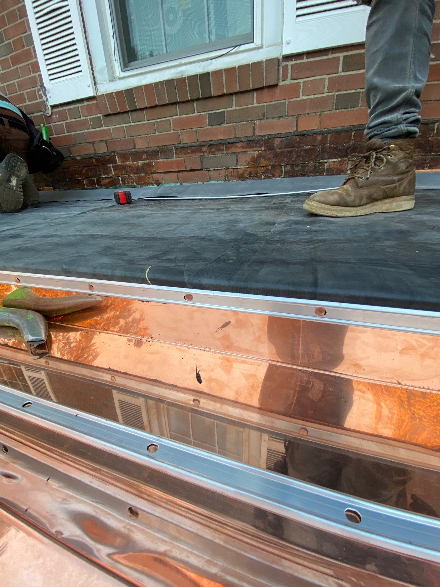 Copper Flashing Repair by Storm Contracting 