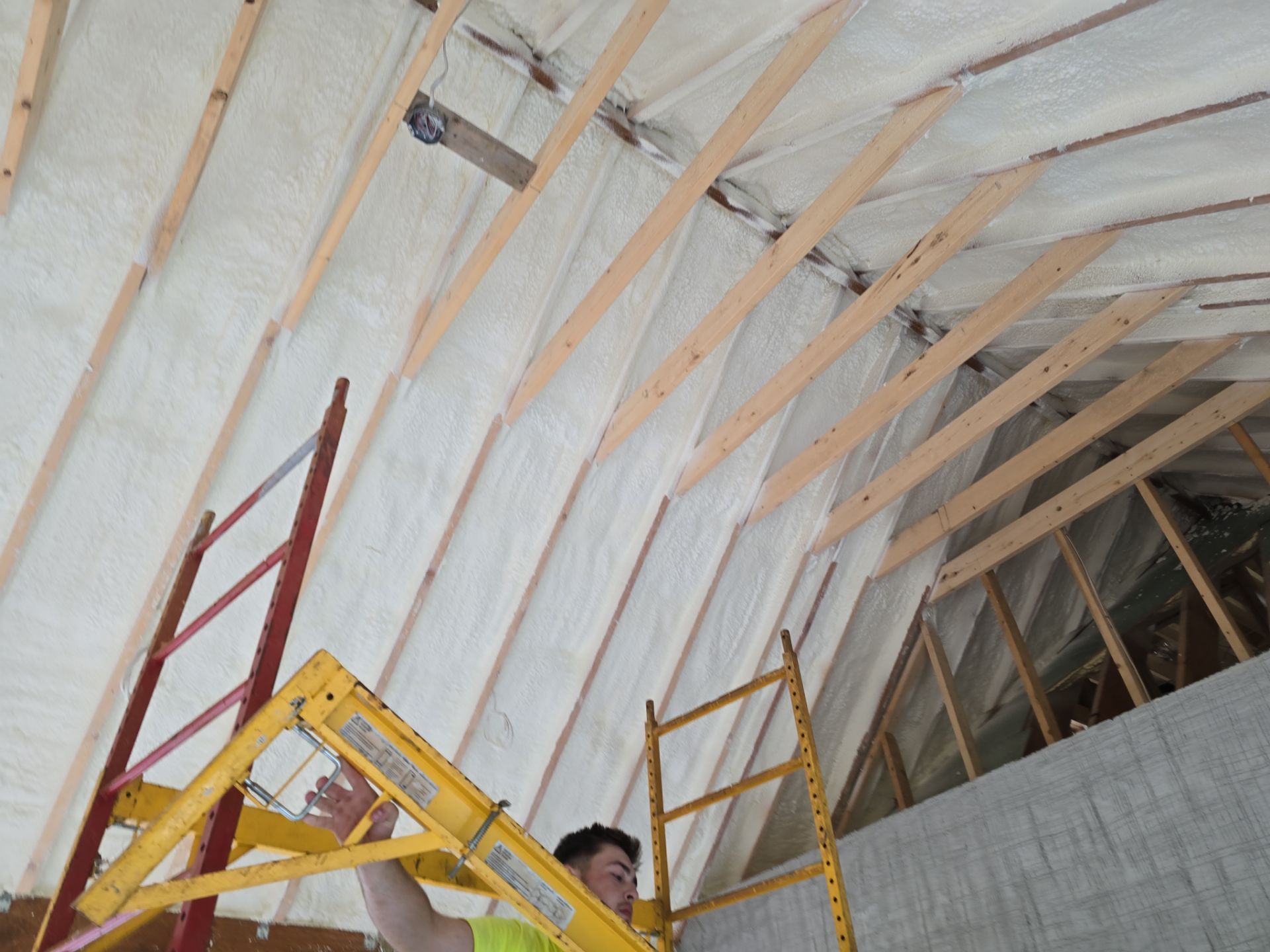 Basement Exterior Walls using Closed Cell Spray Foam by NYS Foam & Energy