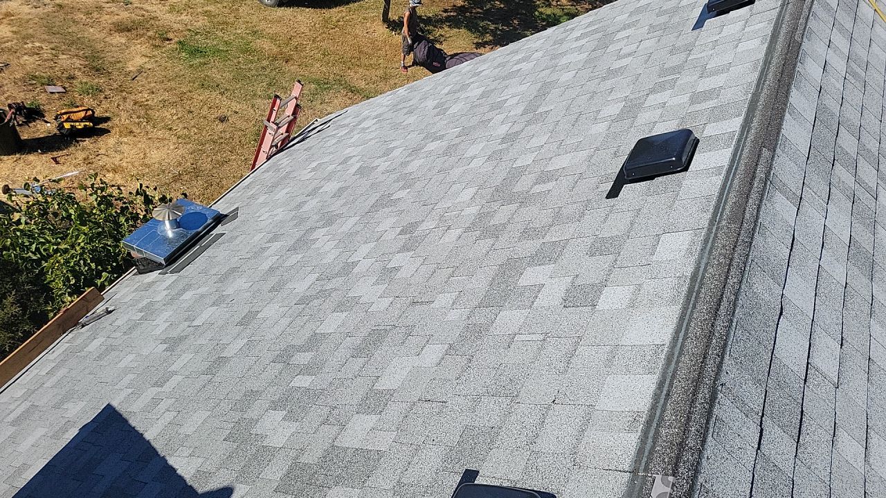 Residential Roofing Installation using IKO Dynasty (Color: Frostone Grey) by Orezona Building & Roofing Company, Inc.