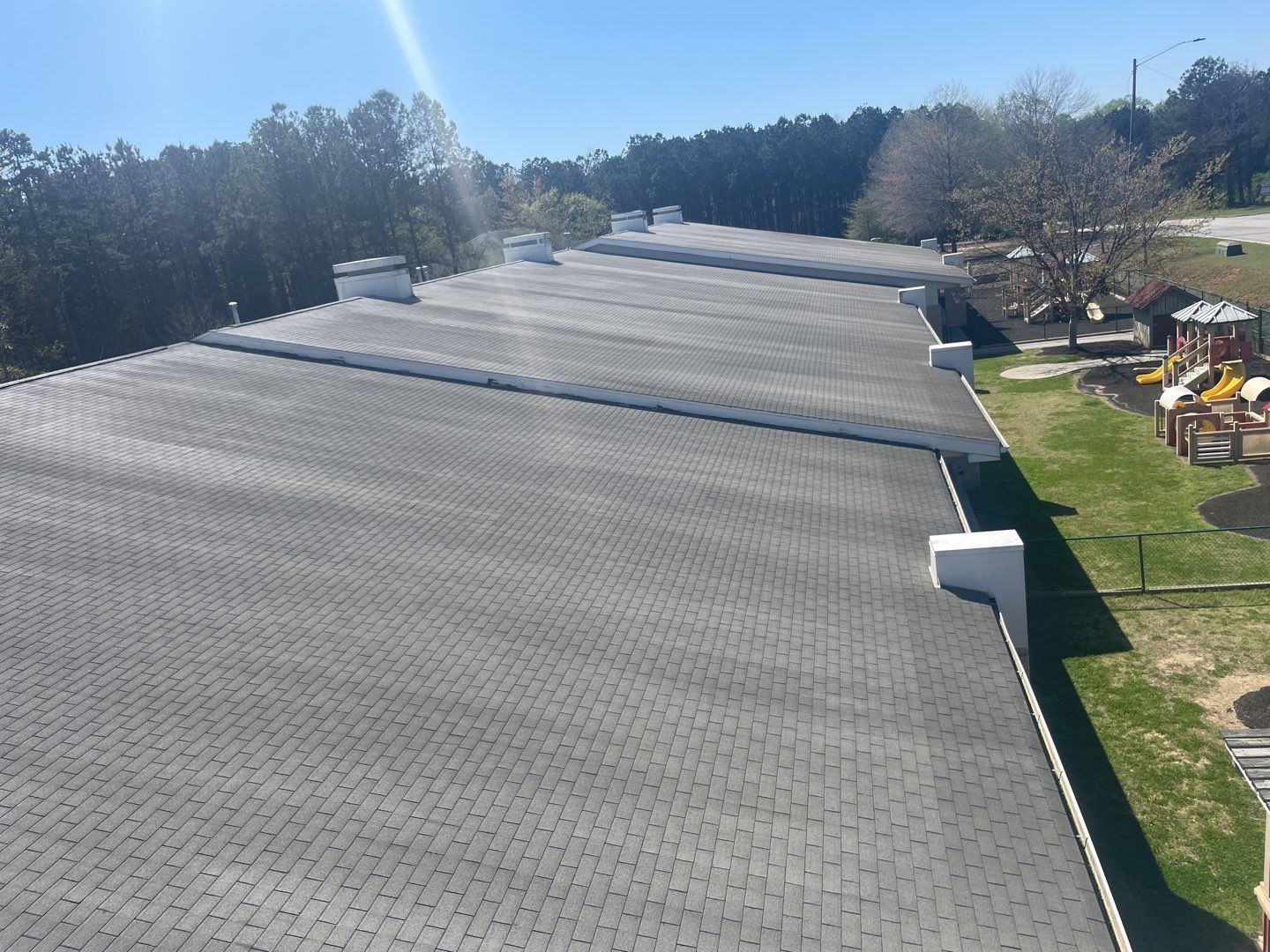 Sheltering Arms Longview Center - weekend install for client by Georgia Roof Advisors