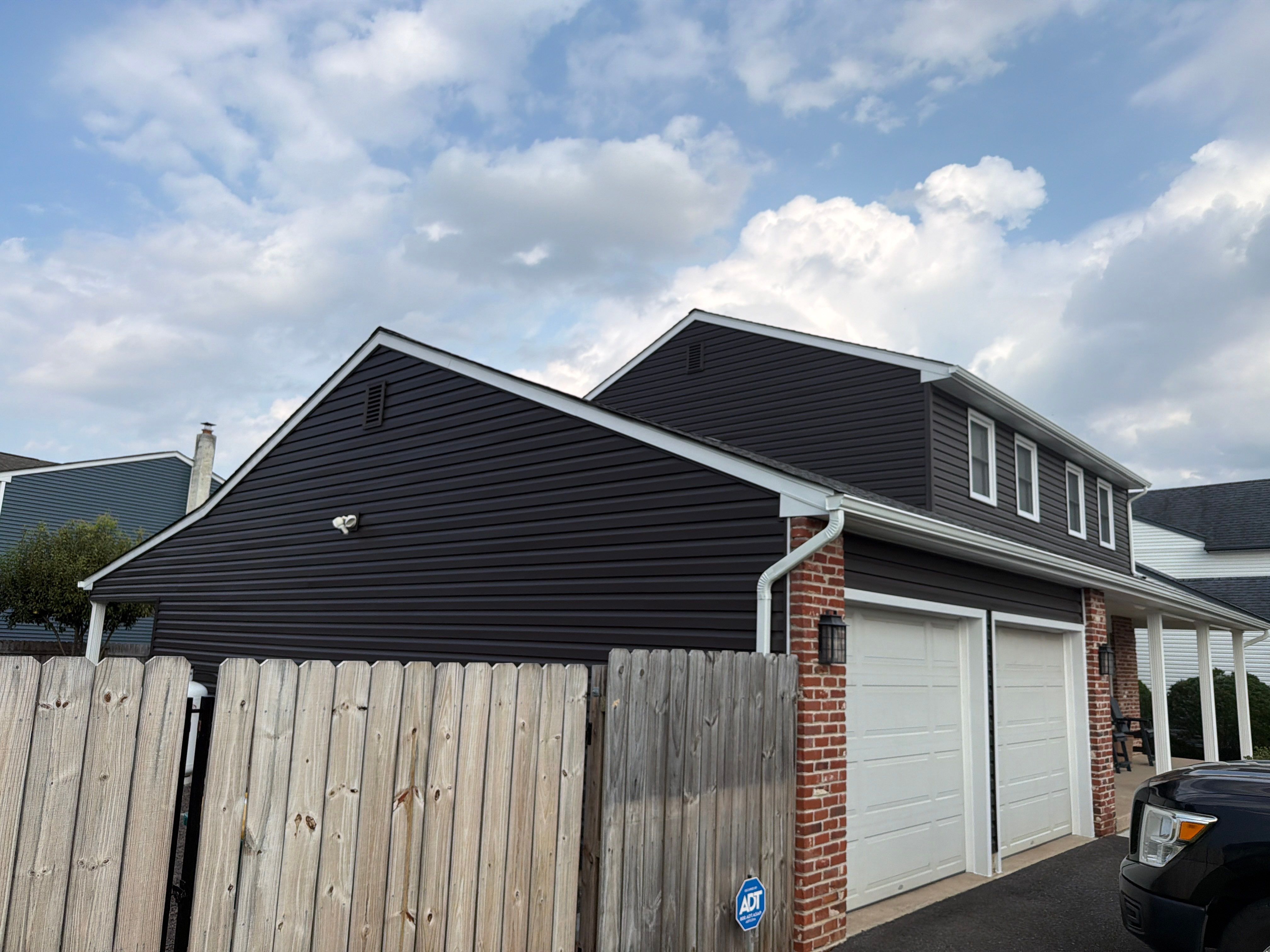 Fairless Hills Exterior Remodel with GAF Roofing and Charcoal Vinyl Siding by Stofan Construction LLC
