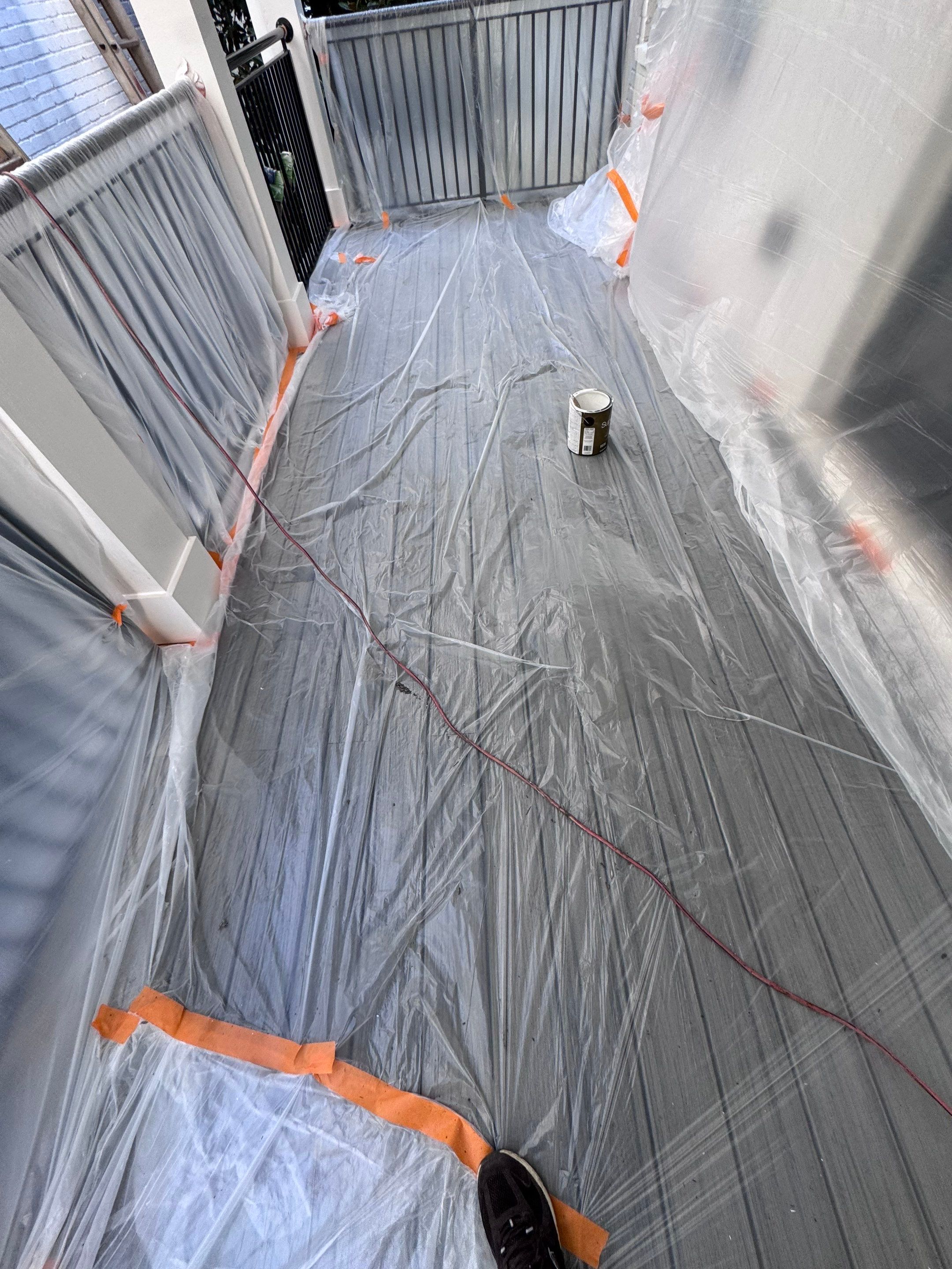 White Masonry Painting and Porch Refinishing in Atlanta by PGP Surface Solutions, LLC