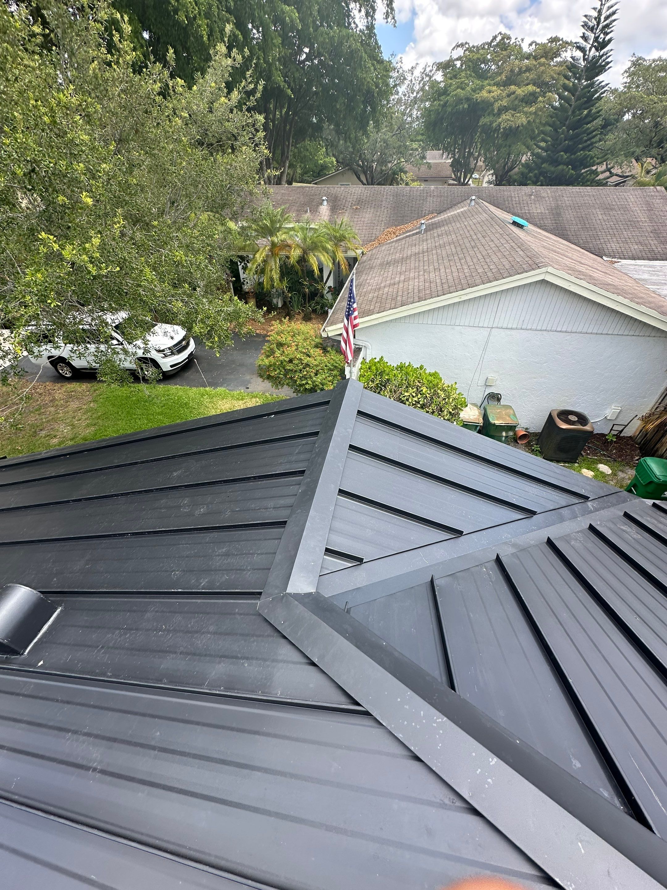 Standing Seam Metal Roof Installation and Decking Replacement in Hollywood by AJF ROOFING INC