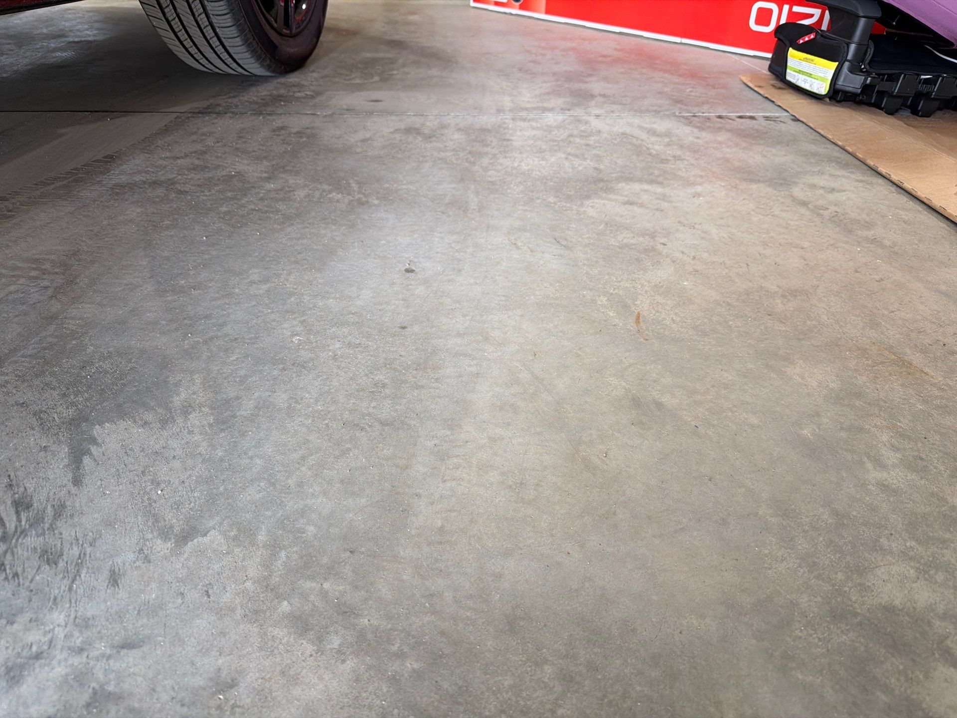 Epoxy Garage Floor Coating with Decorative Flake in Harrisburg by Select Painting, Coatings & Garage Cabinets