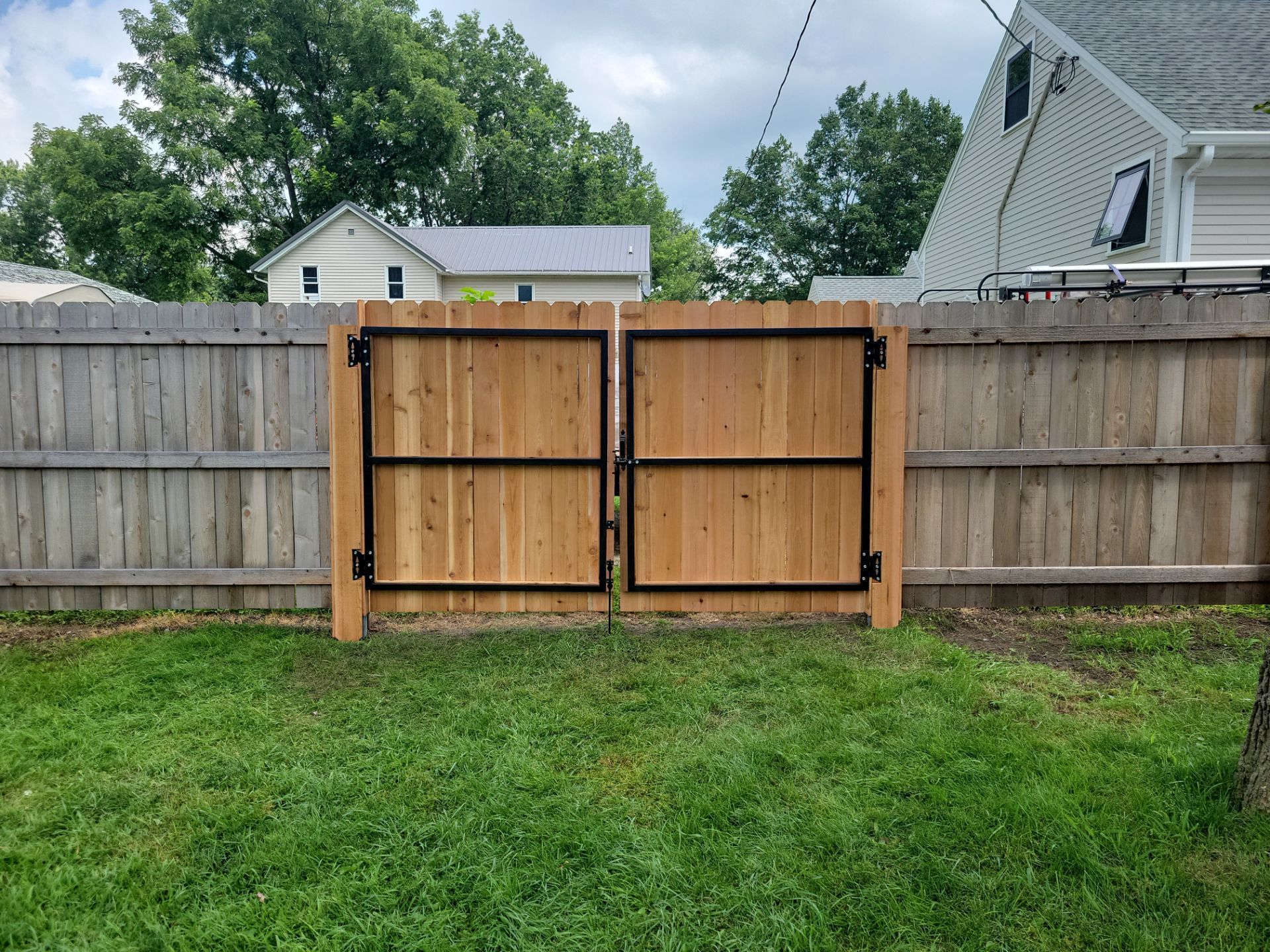 Natural Cedar Wood Privacy Fence and Gate Installation in Clarksville by Perfect Picket Fence and Stain