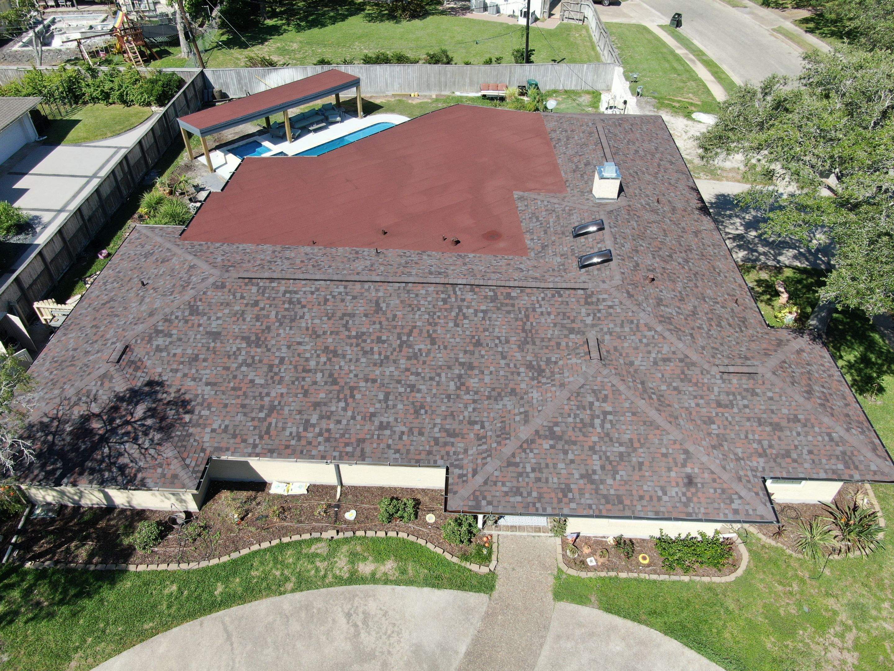 Beautiful pool side build by Bayfront Roofing and Construction