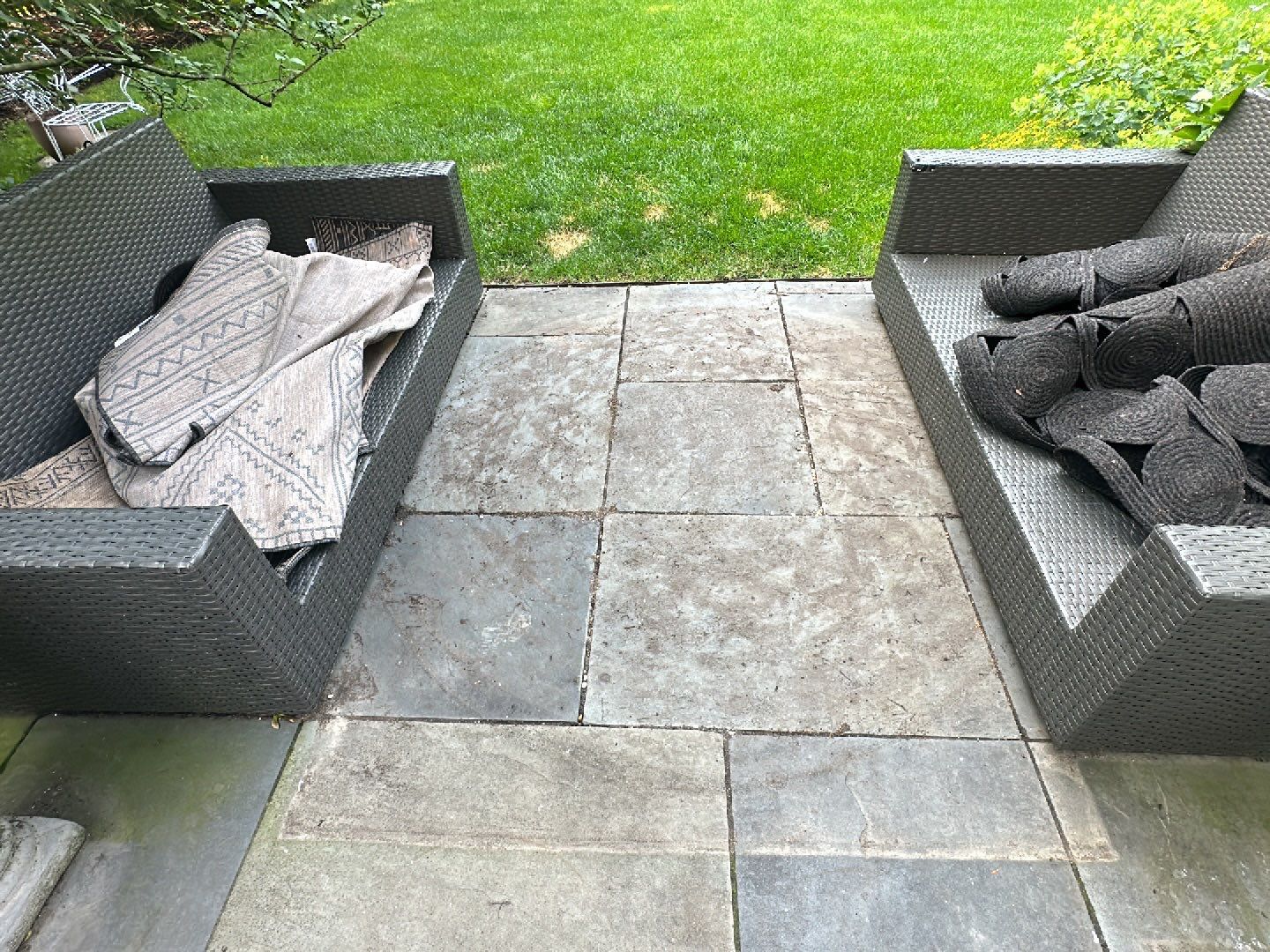 natural stone cleaning using Algaecide, soft wash soap by Northern Power Washing LLC.