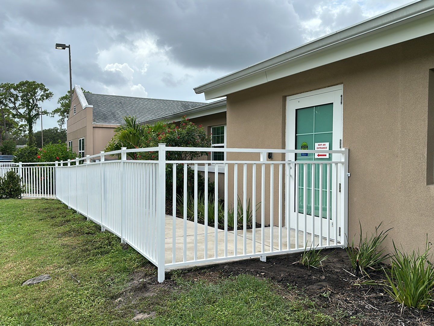 Aluminum Fence Installation using White 3 Rail Aluminum Fence  by Asap fence and gates, LLC