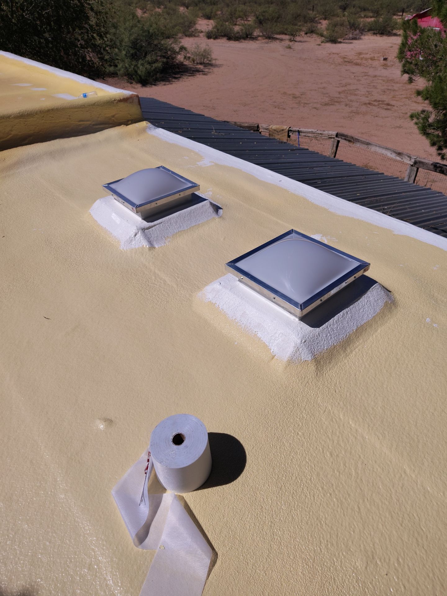 Residential roof application by SPF Services 