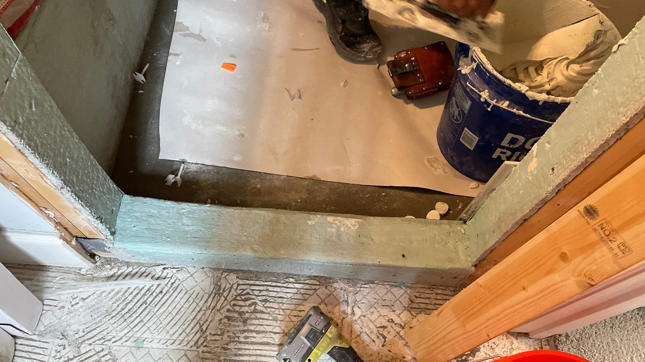 Bright Bathroom Remodel with Wall Removal, Stand Alone Tub and New Vanity by Footprints Floors of Coastal Carolina
