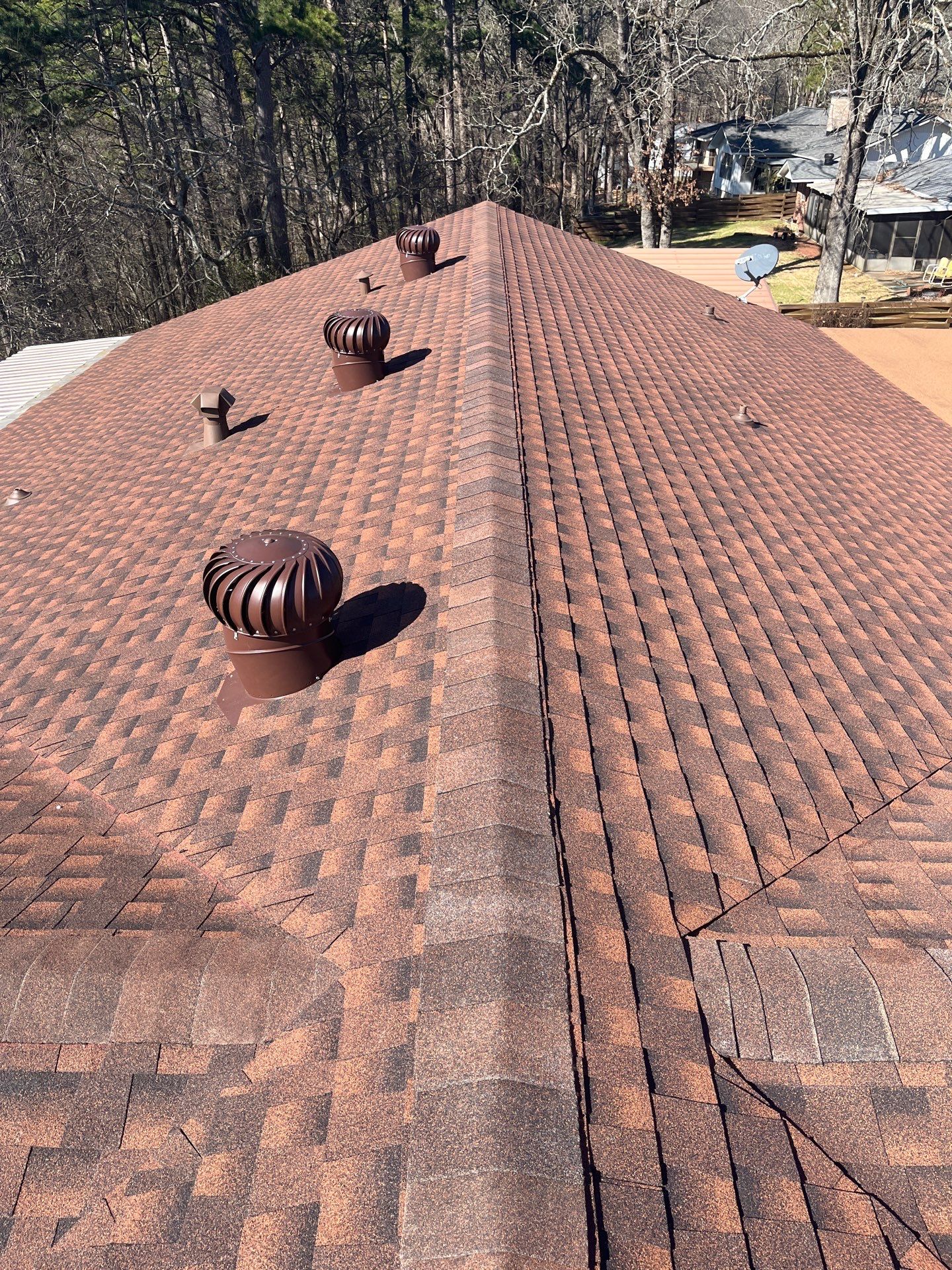 Residential Roof Replacement With GAF Architectural Shingles in Hot Springs by Temple Roofing and Exteriors