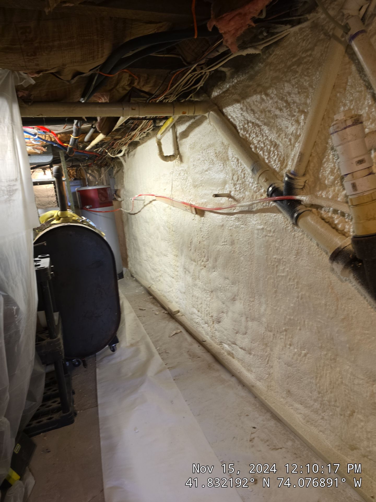 Basement Exterior Walls using Closed Cell Spray Foam by NYS Foam & Energy