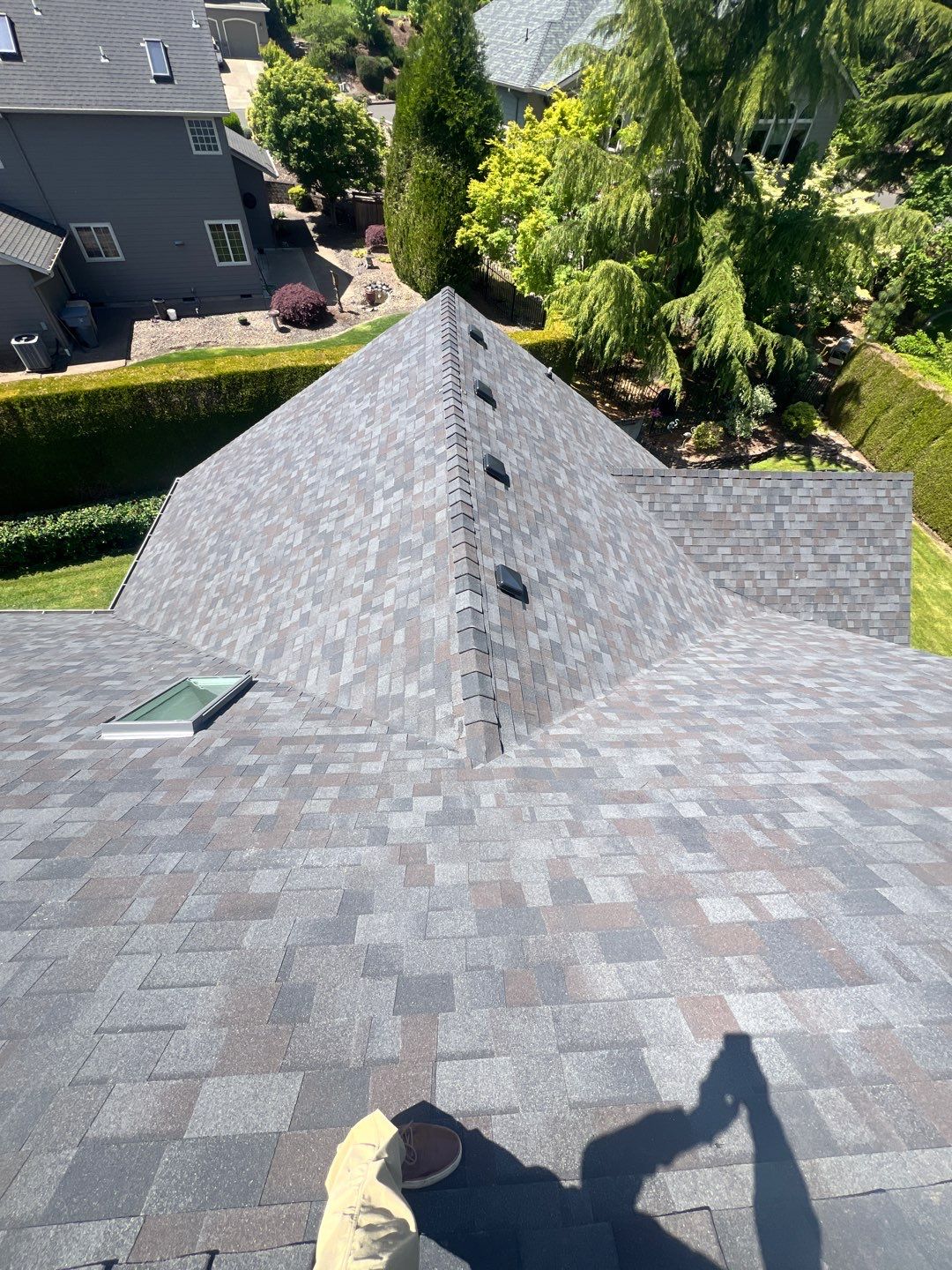 Residential Roofing Installation using Malarkey Vista (Color: Black Oak) by Orezona Building & Roofing Company, Inc.