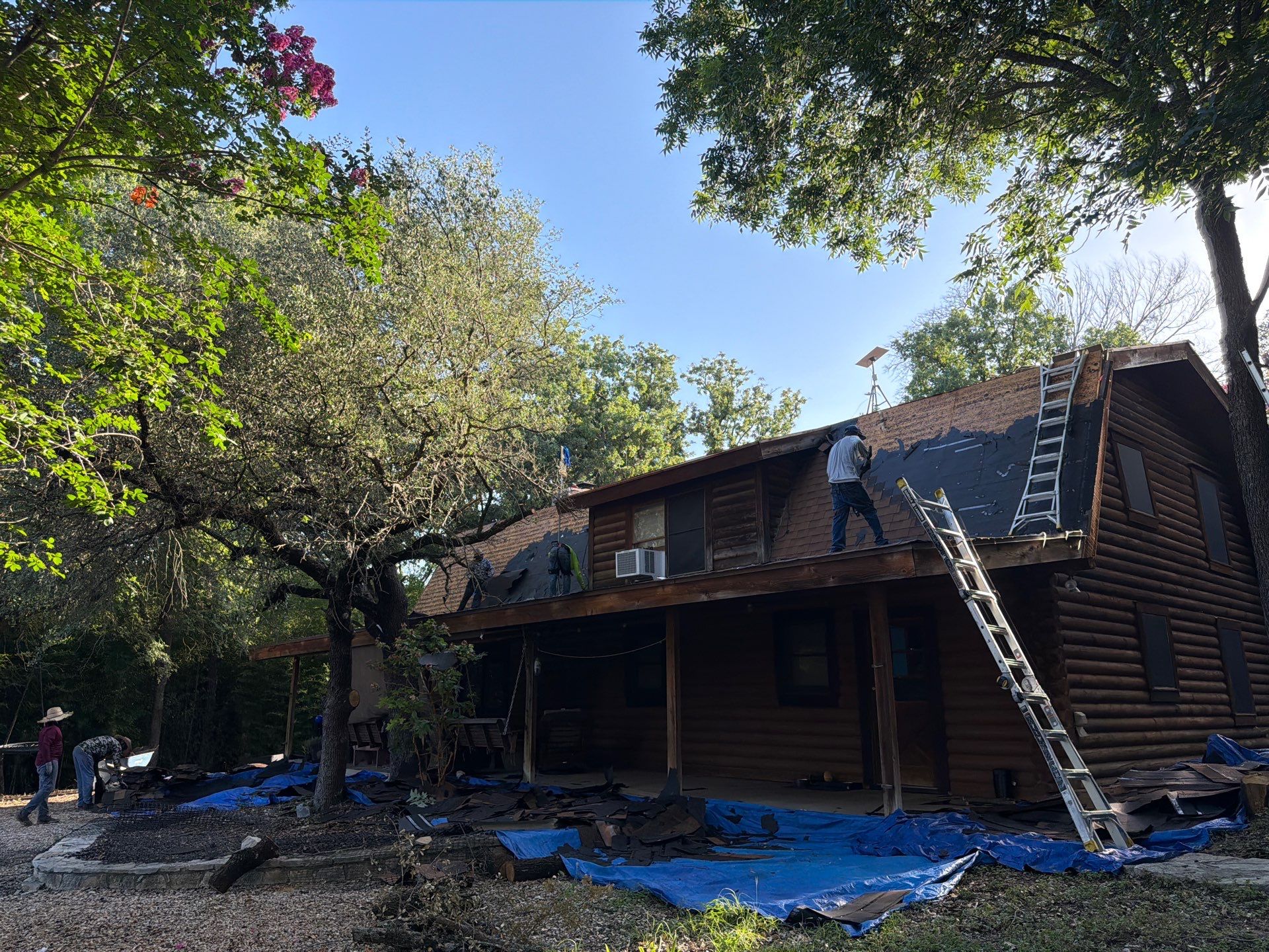 Fort Worth Log Home Roof Replacement and Gutter System Service by Performance 1 Roofing
