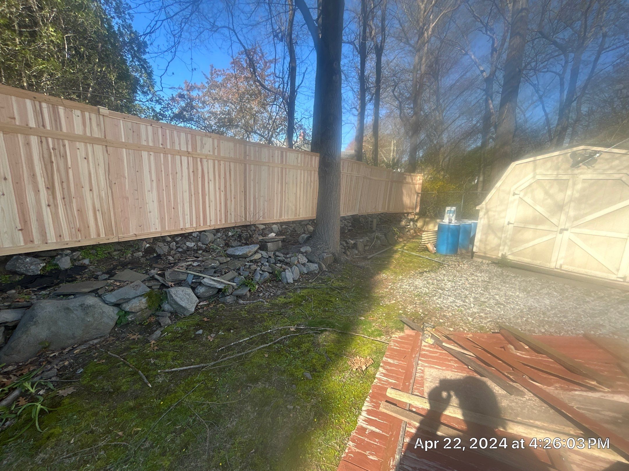 Fence Installation using Privacy Vinyl Fence by A Plus Exterior