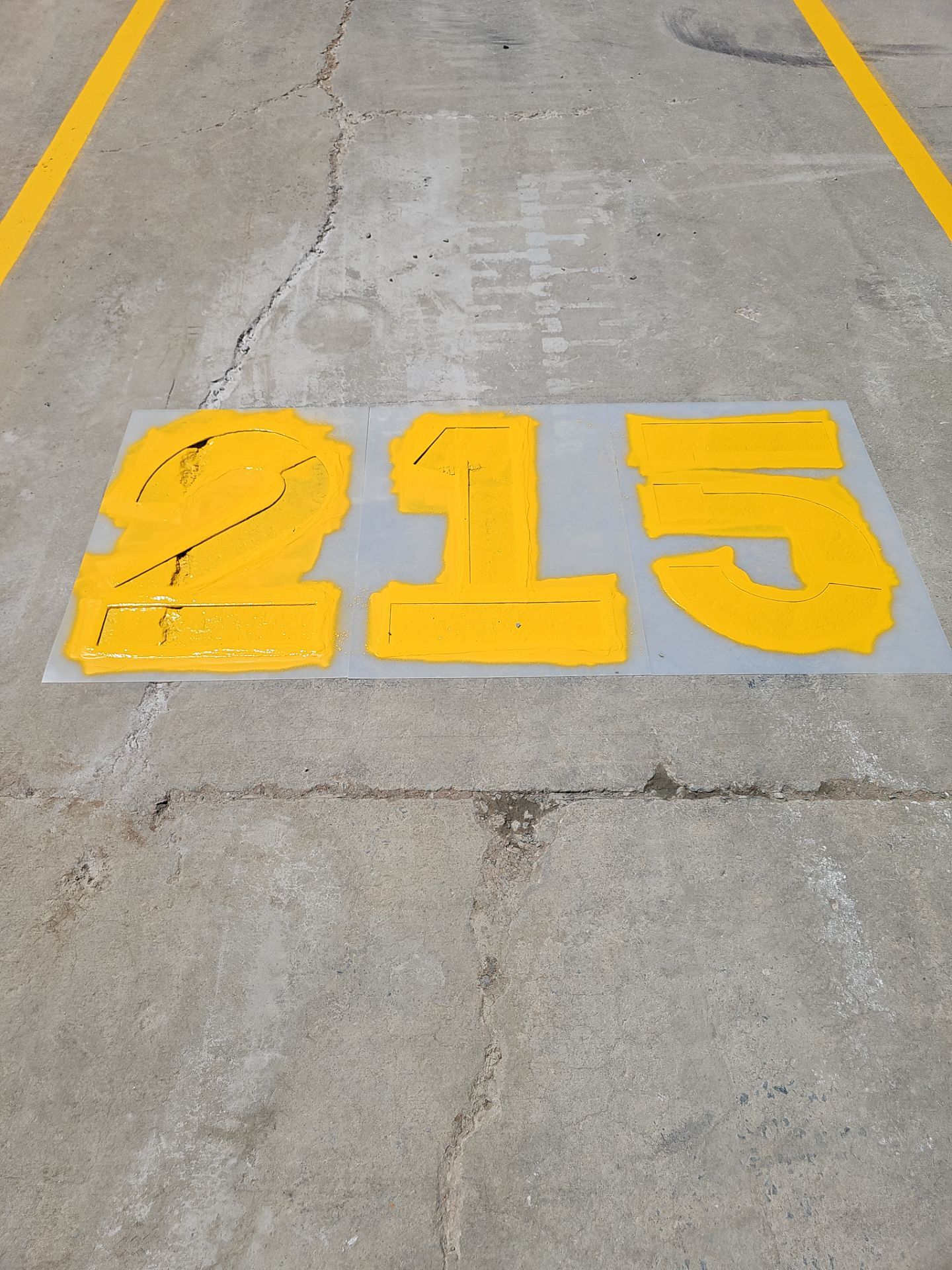 Striping Amazon Parking Lot  by Billy Weatherspoon Contractor