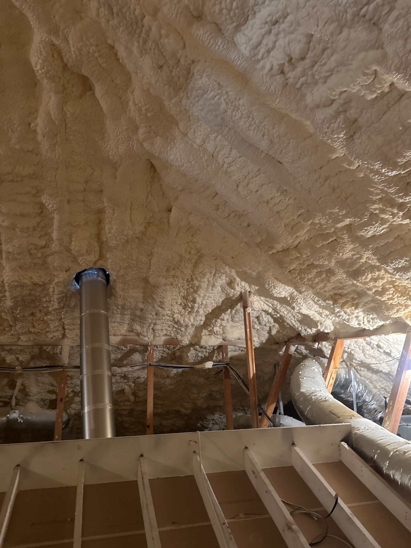 Spray foam insulation removal & re spray by Apex Insulation Solutions