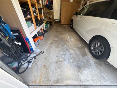 Custom Grey Flake Epoxy Garage Floor and Step Coating in Norton Shores