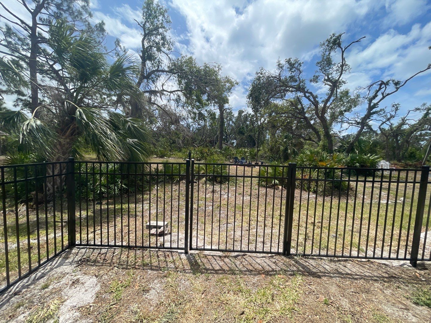Black Aluminum 3 Rail Fence and Treated Wood Board on Board Privacy Fence  by Asap fence and gates, LLC
